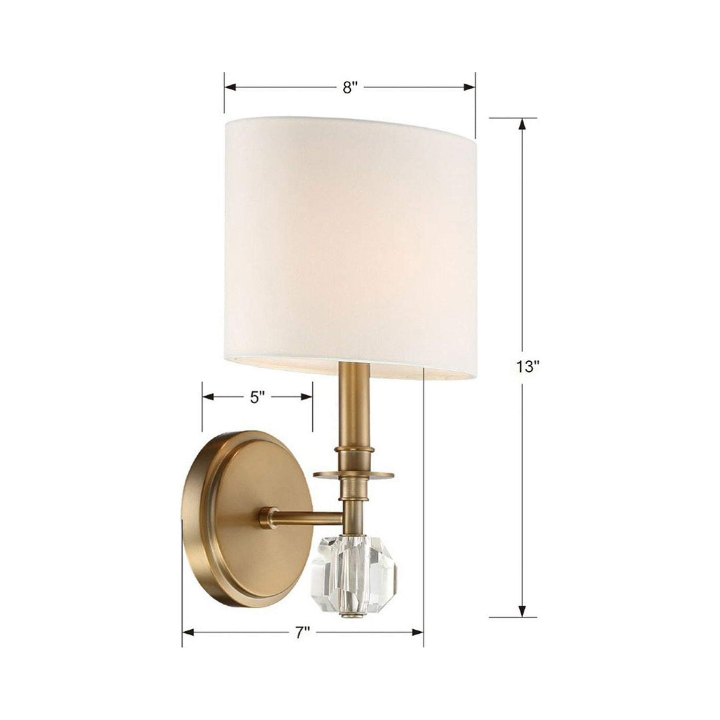 Chimes Wall Light - line drawing.