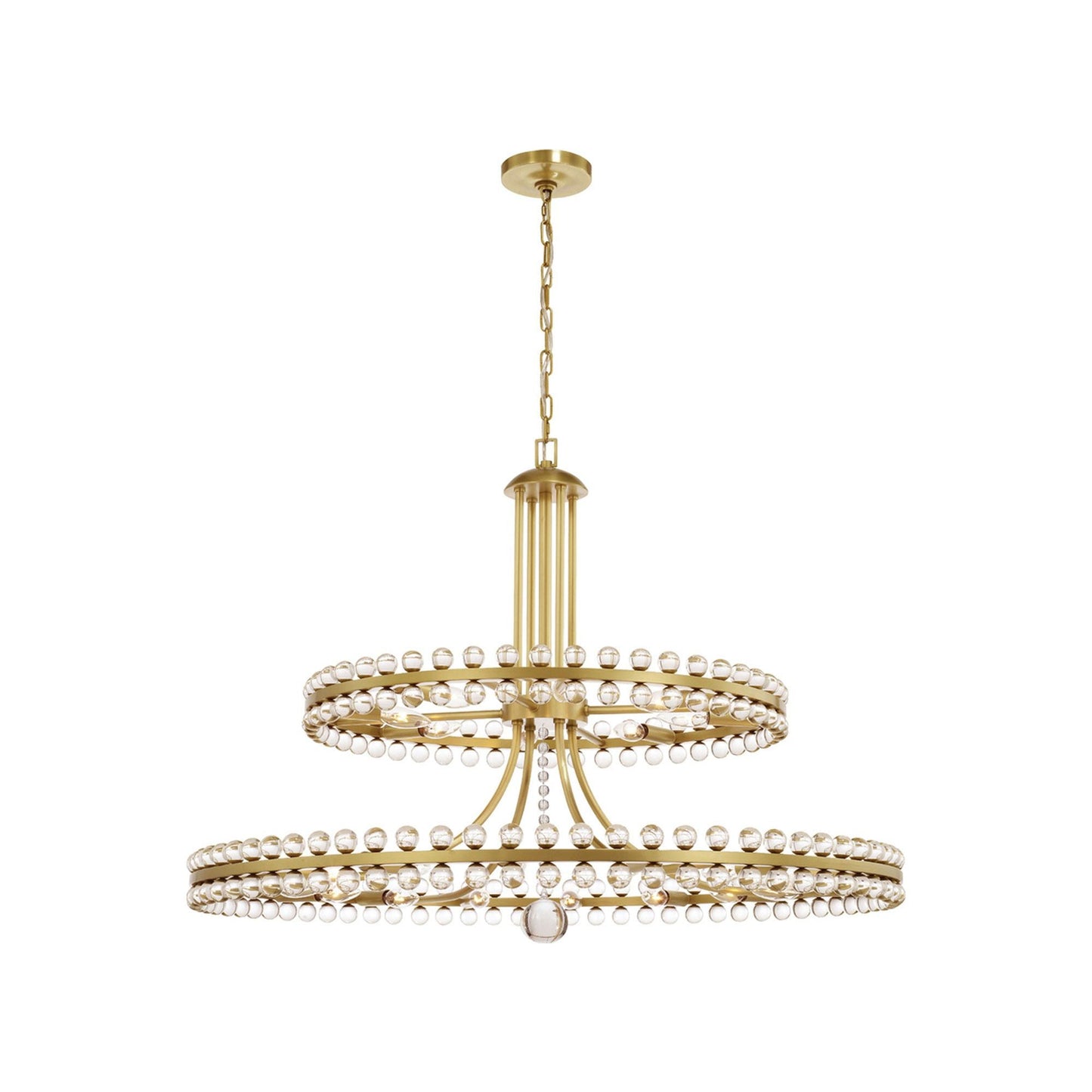 Clover Chandelier in Aged Brass (Large).