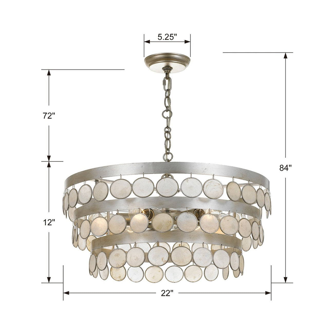 Coco Chandelier - line drawing.