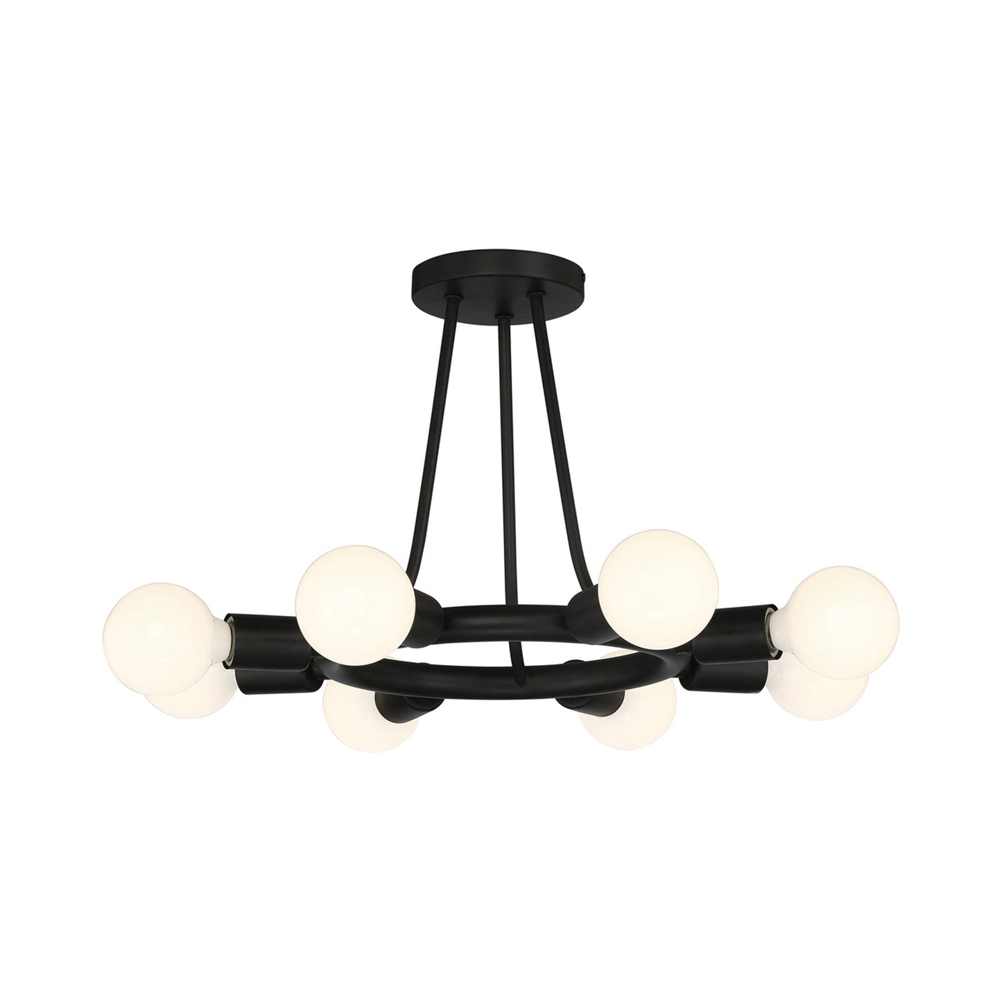 Dakota Semi Flush Mount Ceiling Light in Black.