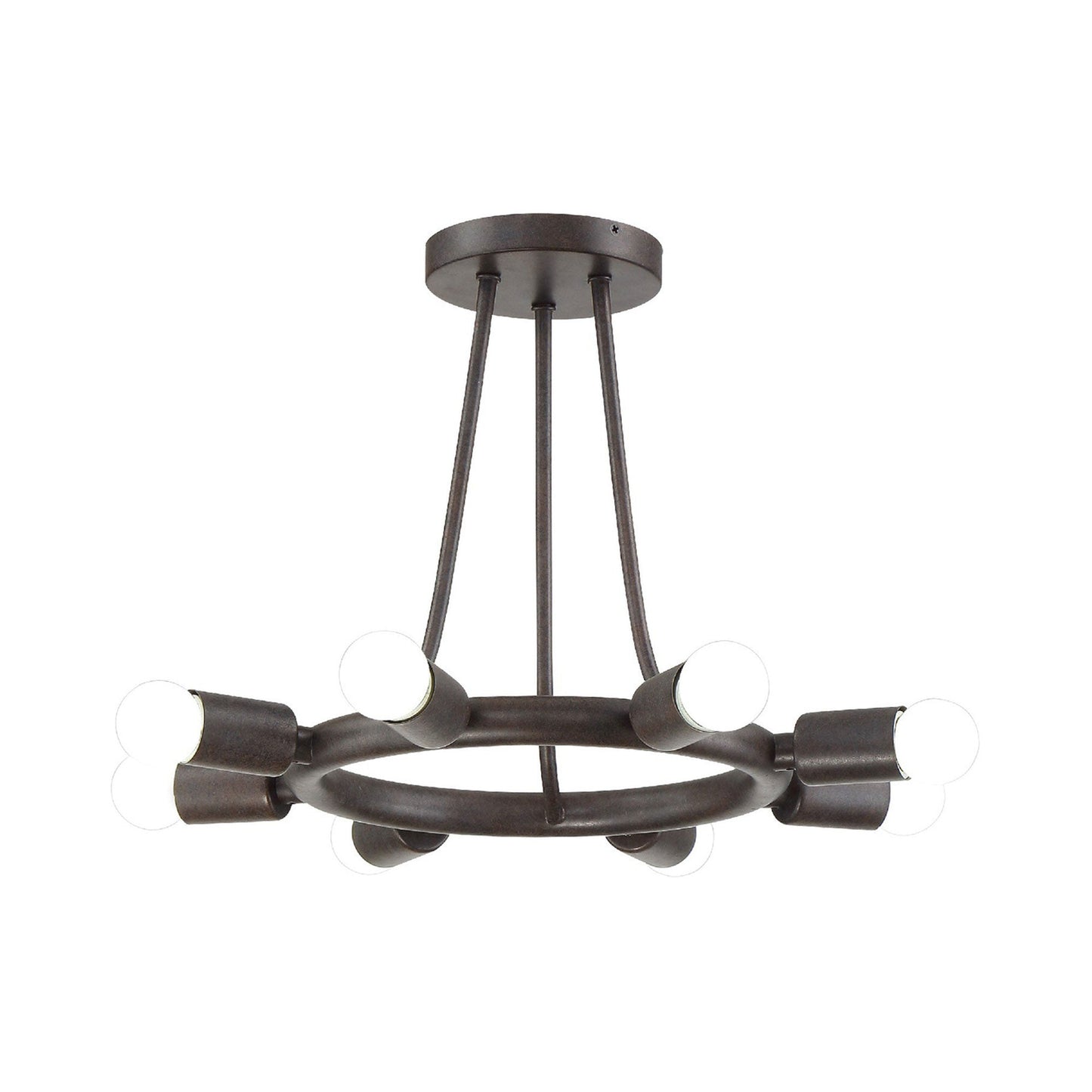 Dakota Semi Flush Mount Ceiling Light in Charcoal Bronze.