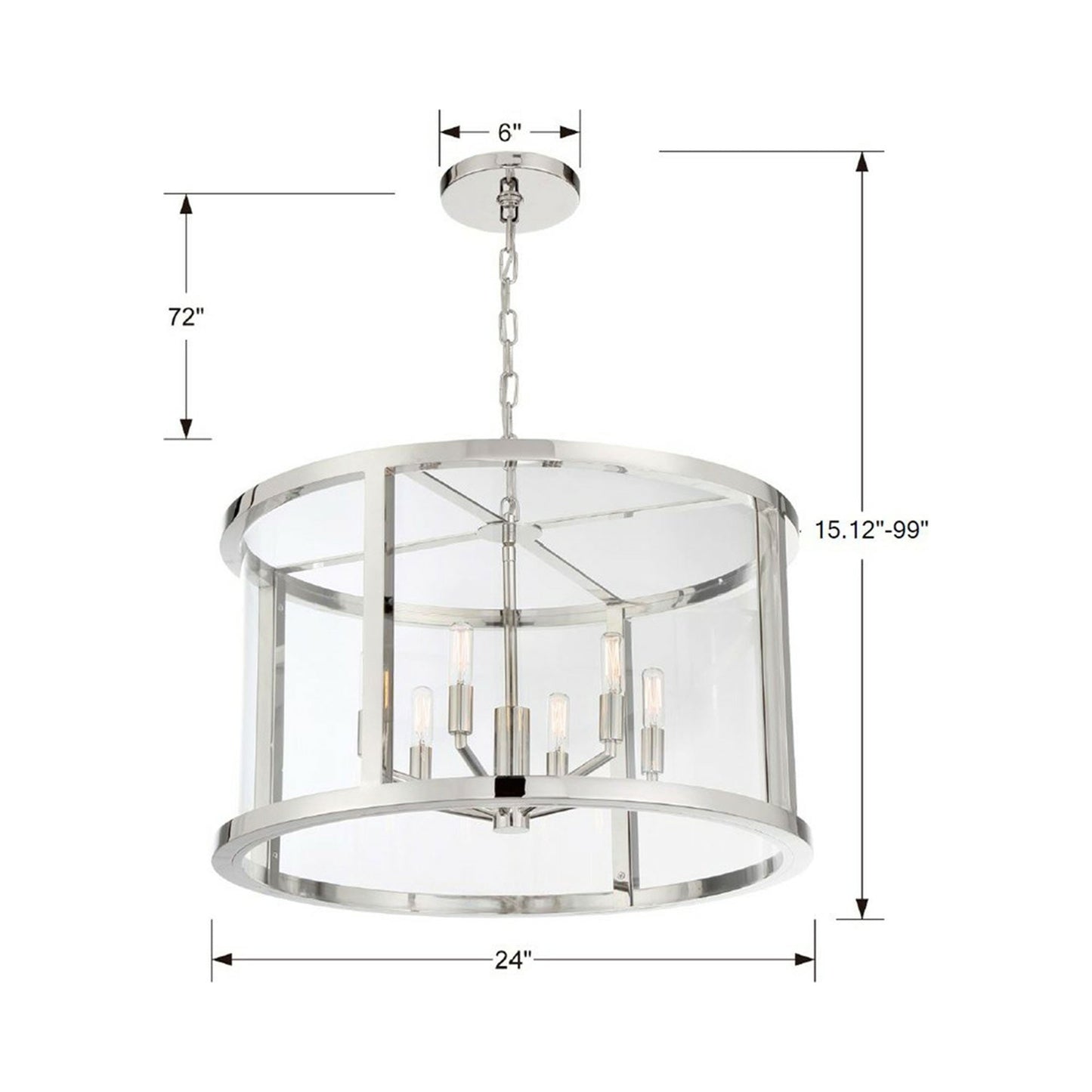 Devon Chandelier - line drawing.