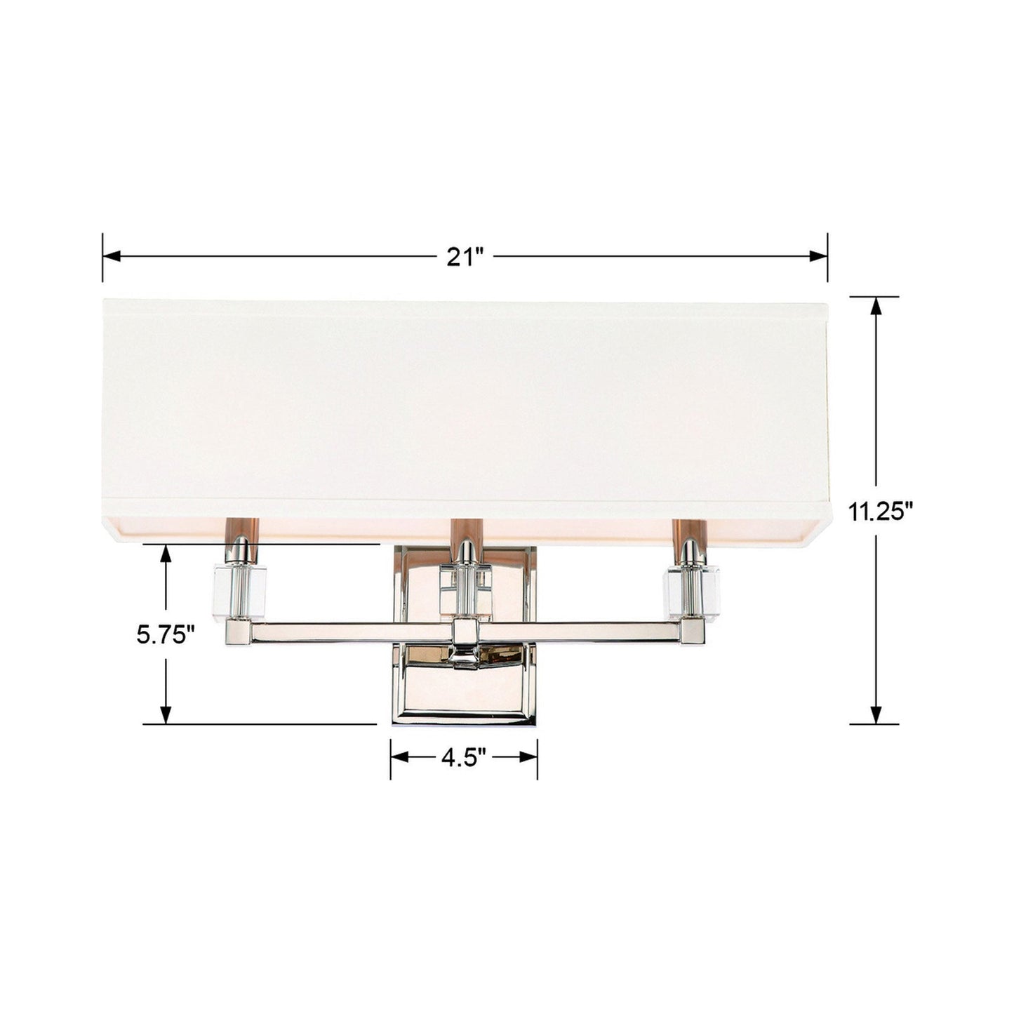 Dixon Bath Wall Light - line drawing.