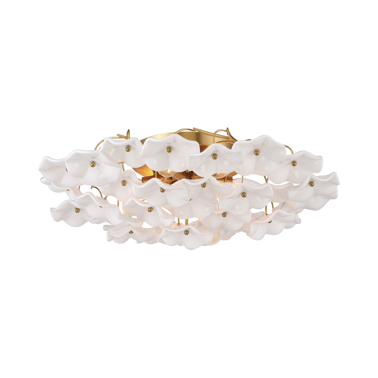 Esme Semi Flush Mount Ceiling Light in White.