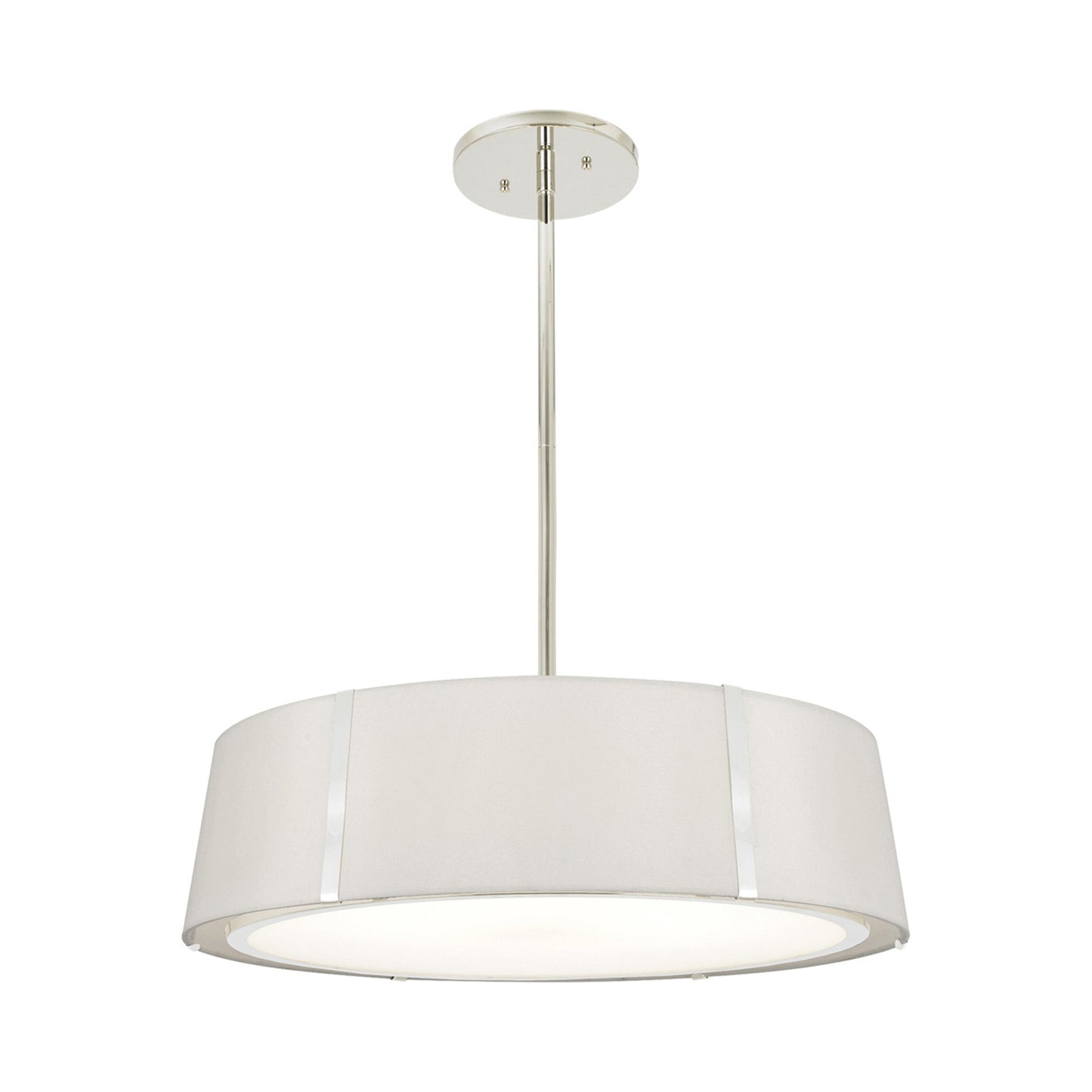 Fulton Chandelier in Polished Nickel.