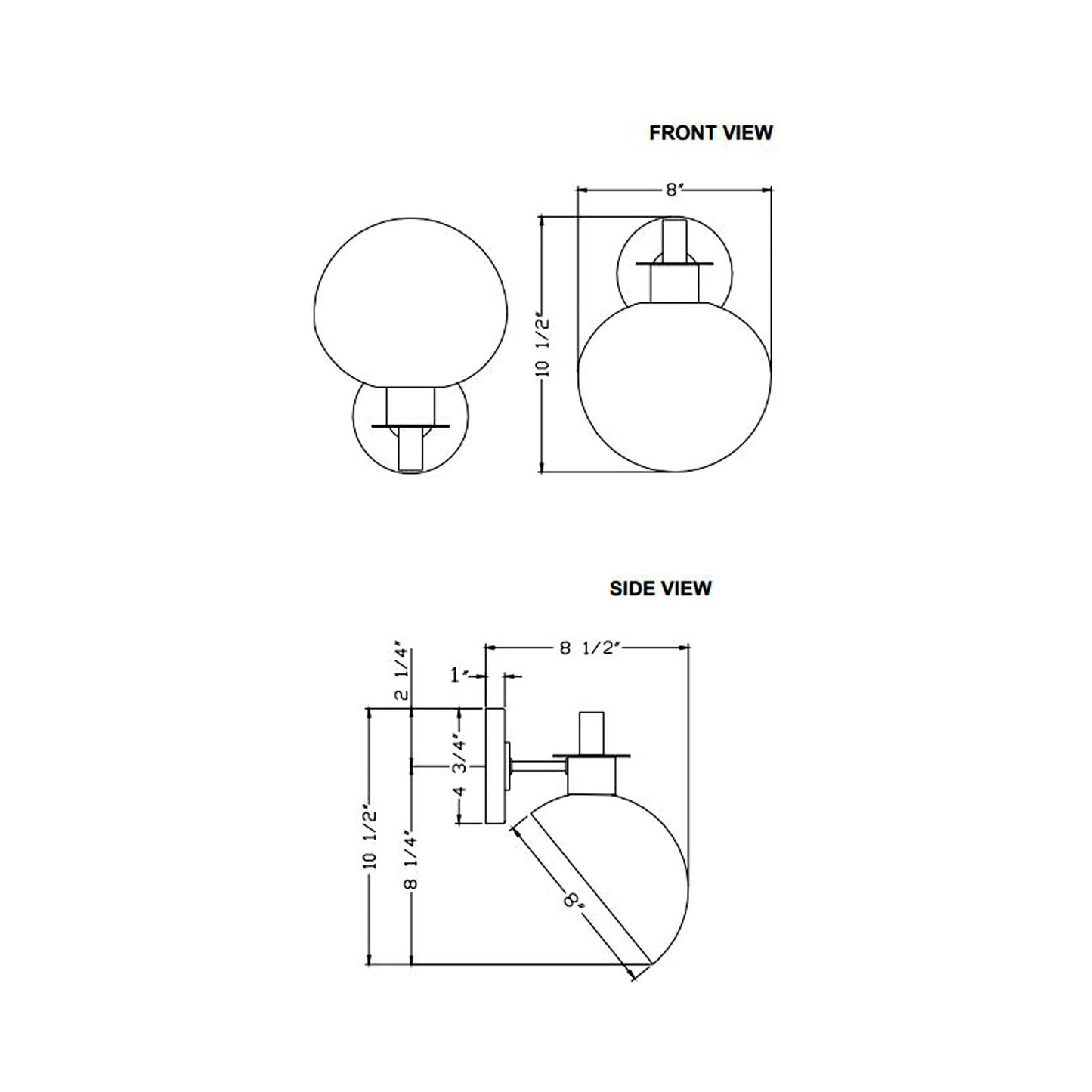 Gigi Wall Light - line drawing.