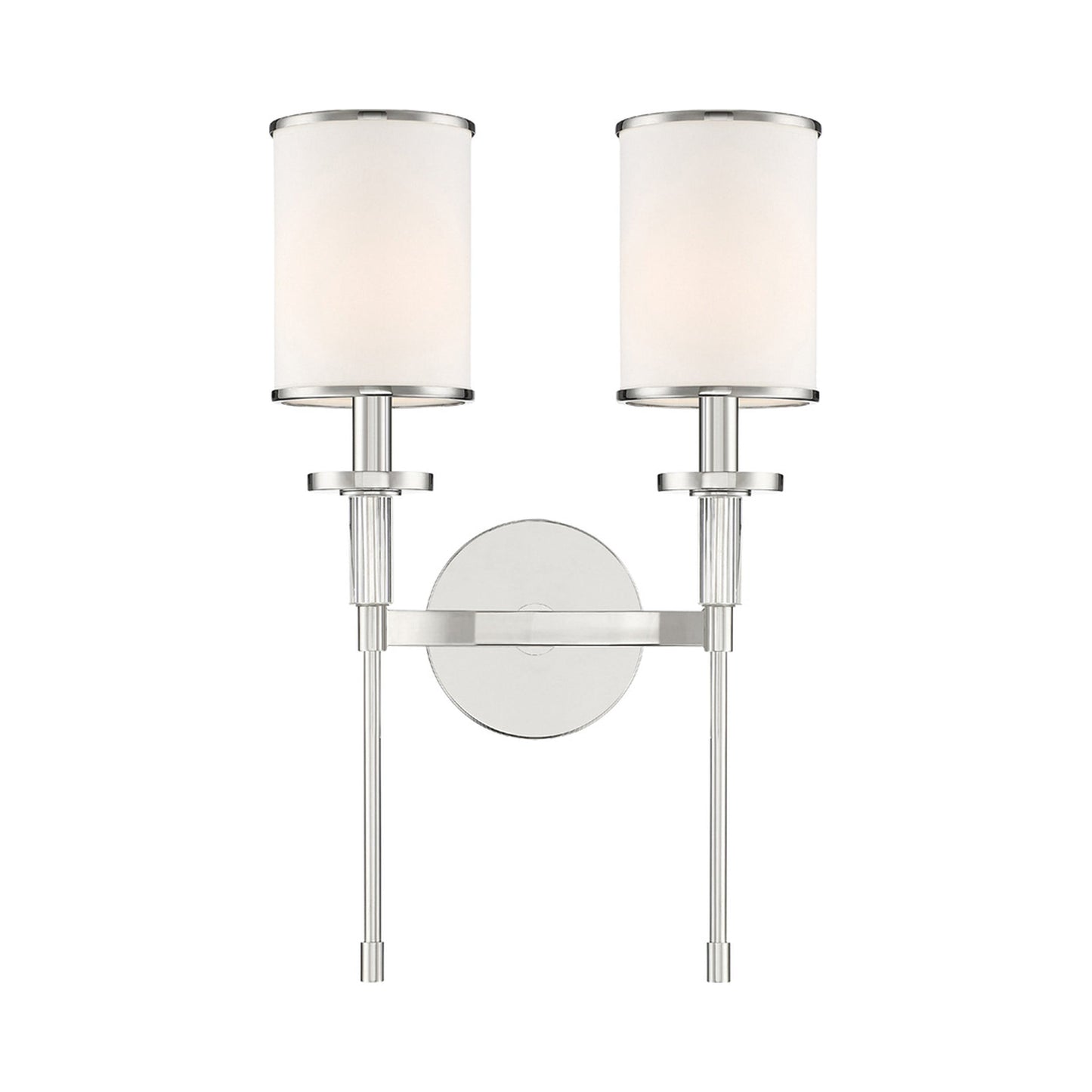 Hatfield Wall Light in Polished Nickel (2-Light).