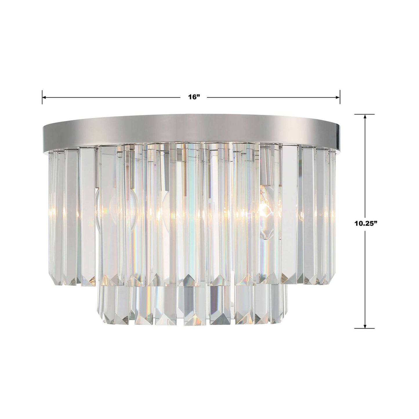 Hayes Flush Mount Ceiling Light - line drawing.