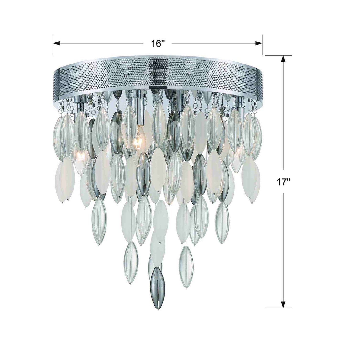 Hudson Flush Mount Ceiling Light - line drawing.