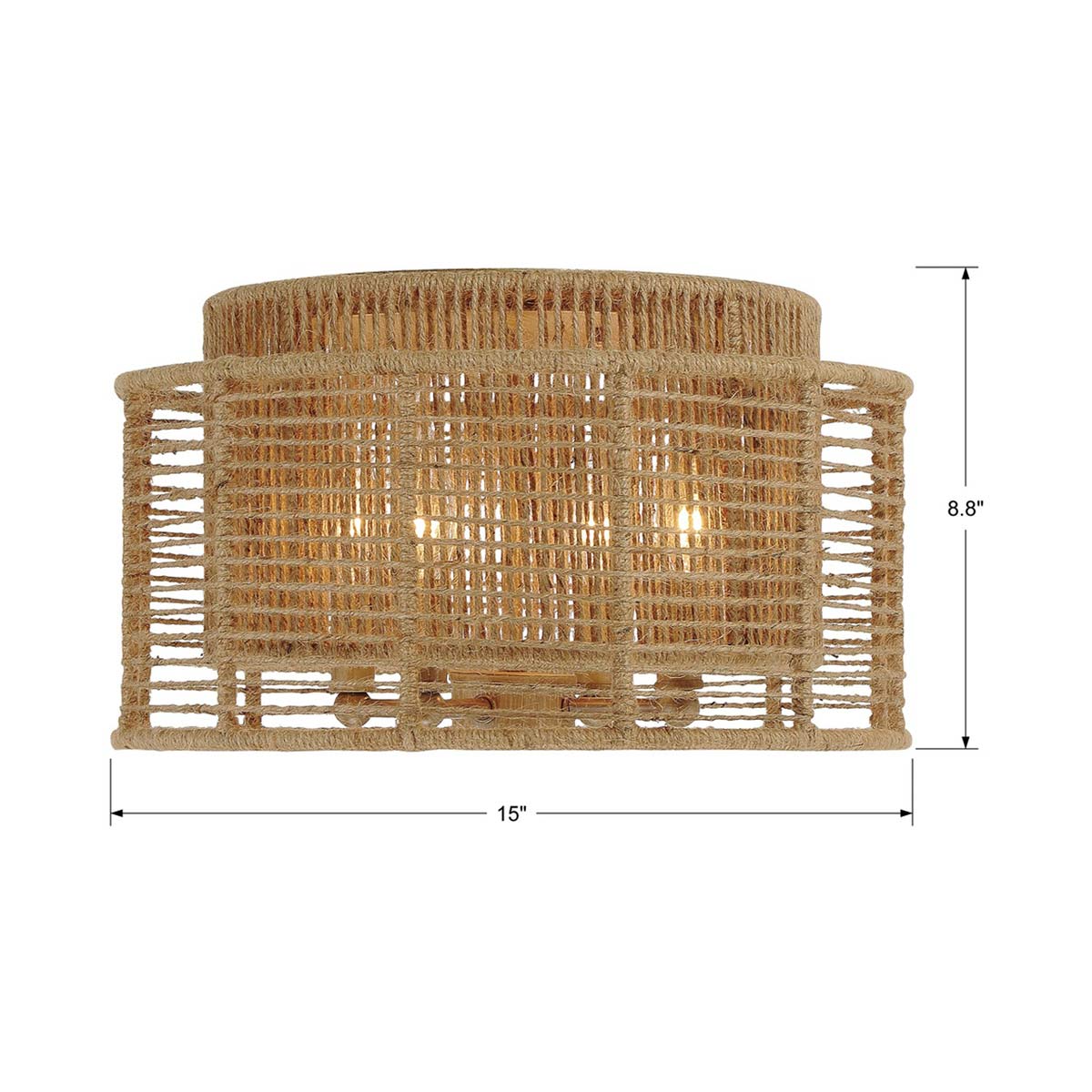 Jayna Flush Mount Ceiling Light - line drawing.