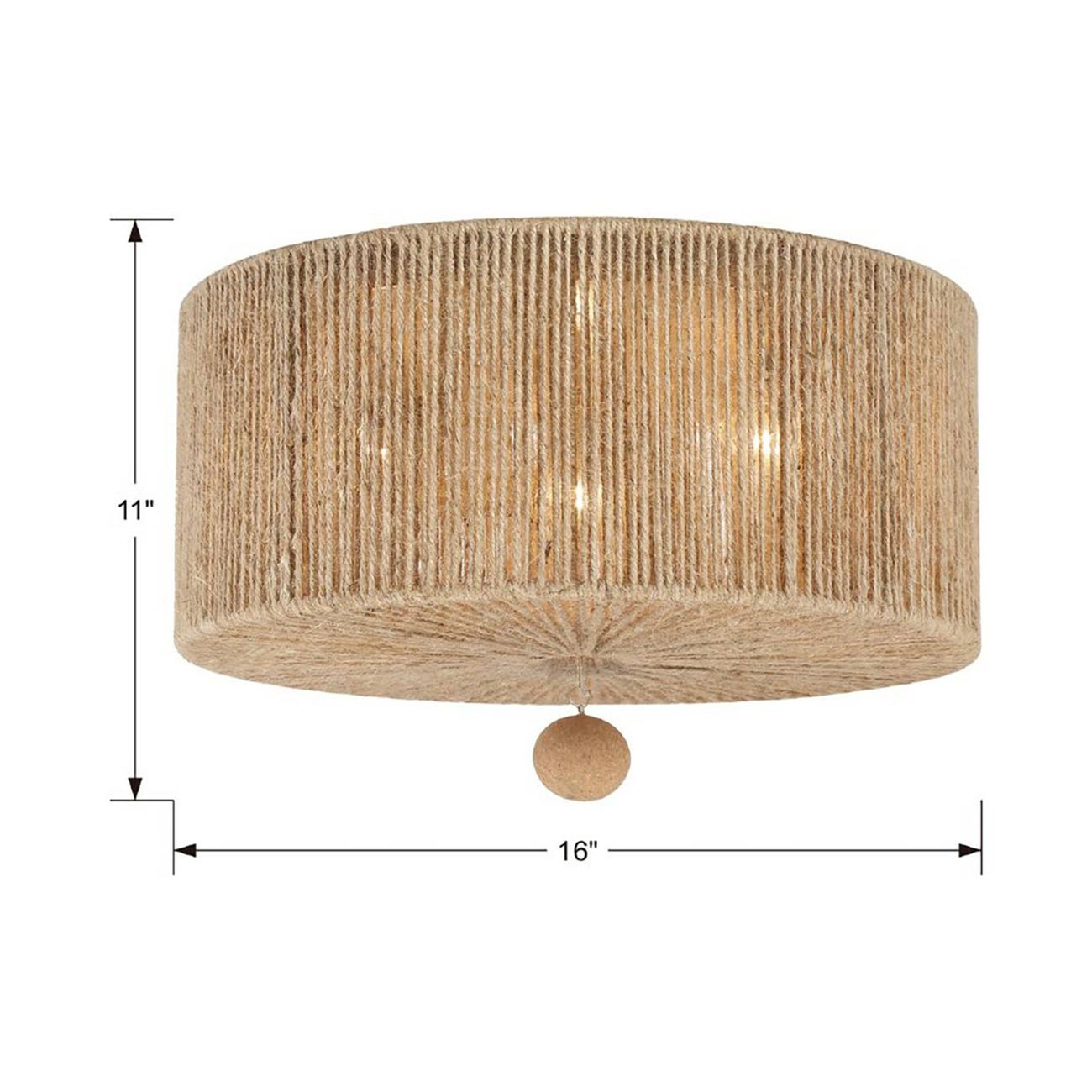 Jessa Flush Mount Ceiling Light - line drawing.