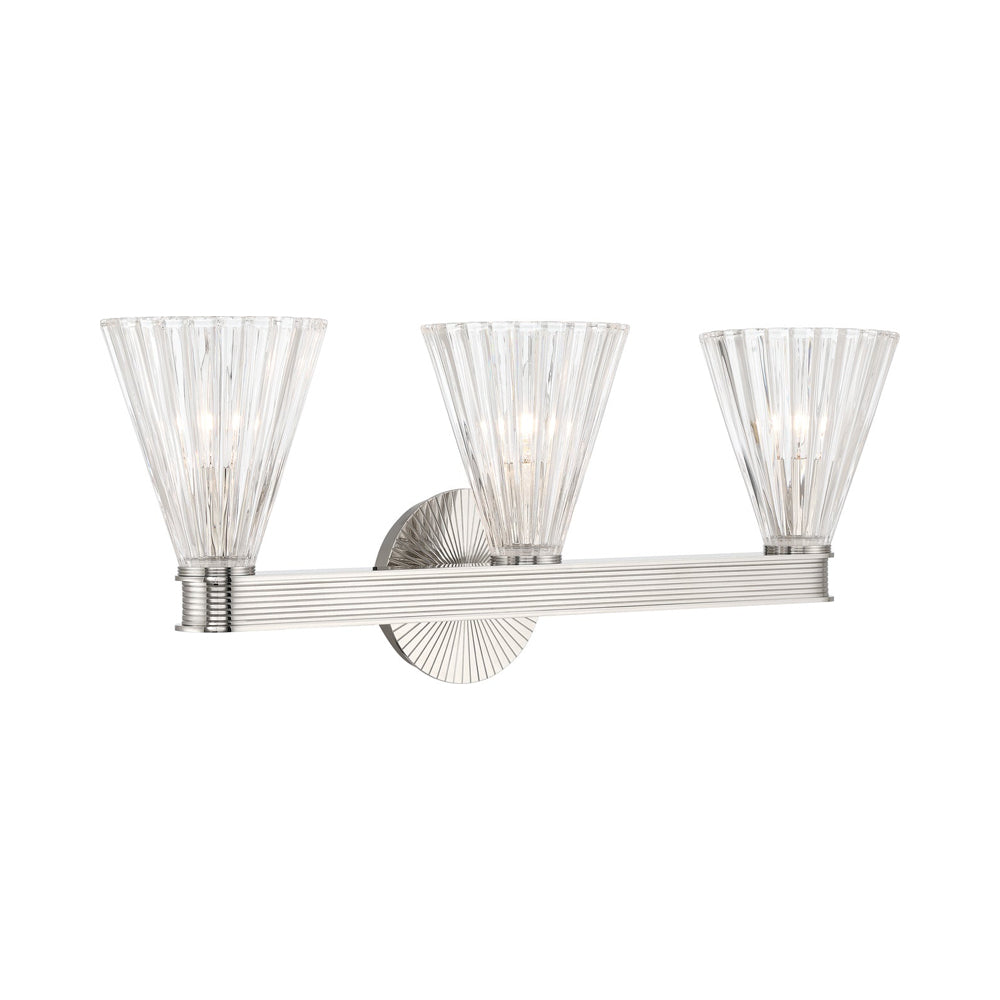 Lotus Cone Bath Vanity Light in Polished Nickel.