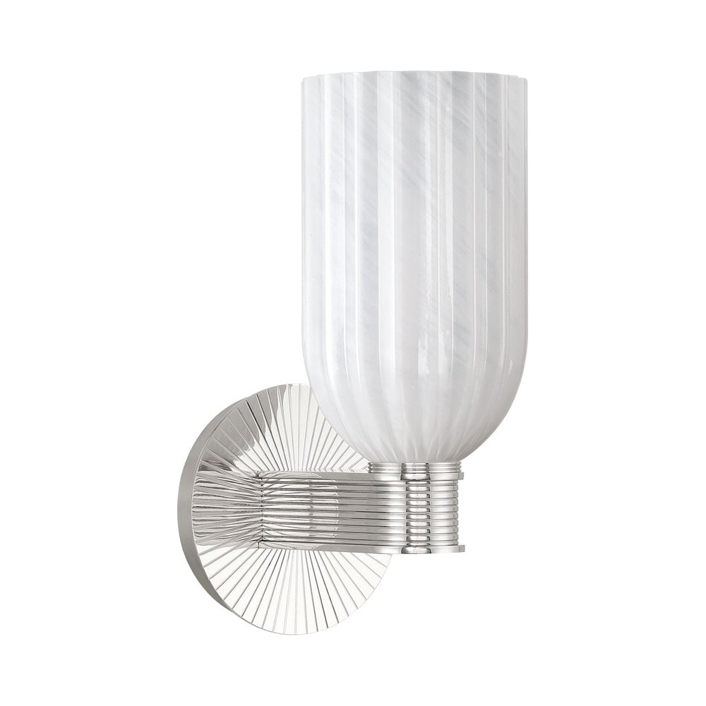 Lotus Cylinder Wall Light in Polished Nickel.