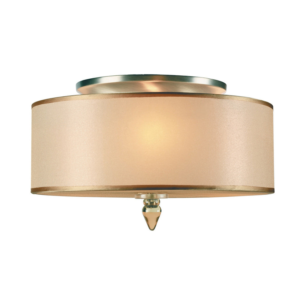 Luxo Flush Mount Ceiling Light in Antique Brass.