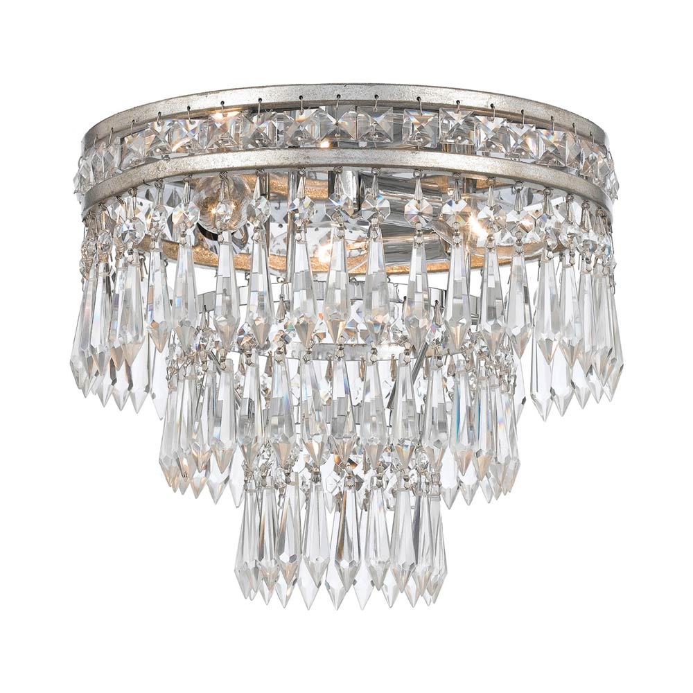 Mercer Flush Mount Ceiling Light in Olde Silver.