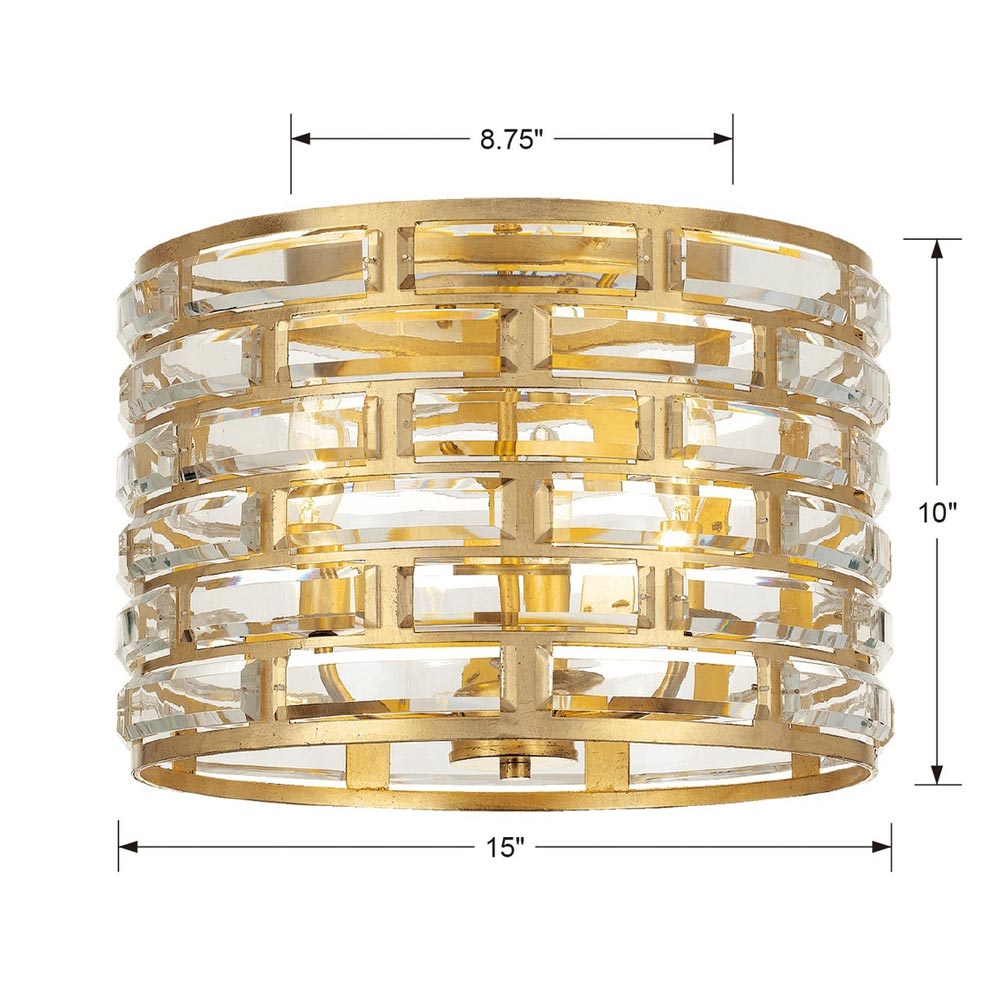Meridian Flush Mount Ceiling Light - line drawing.