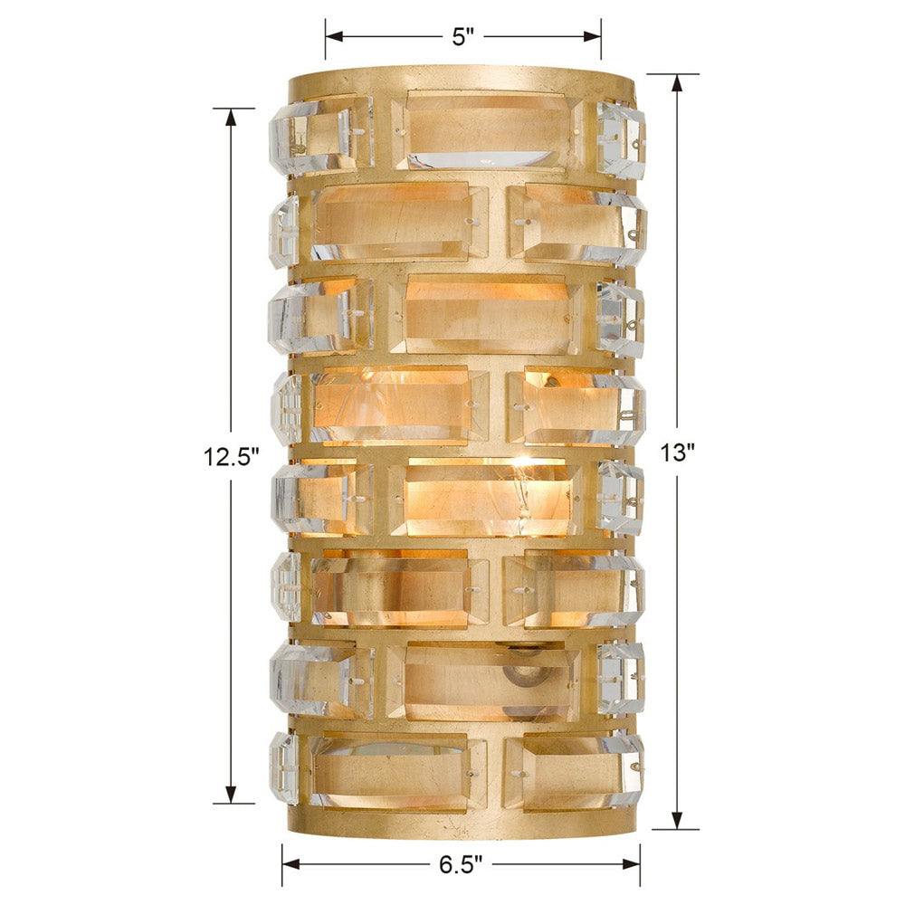 Meridian Wall Light - line drawing.