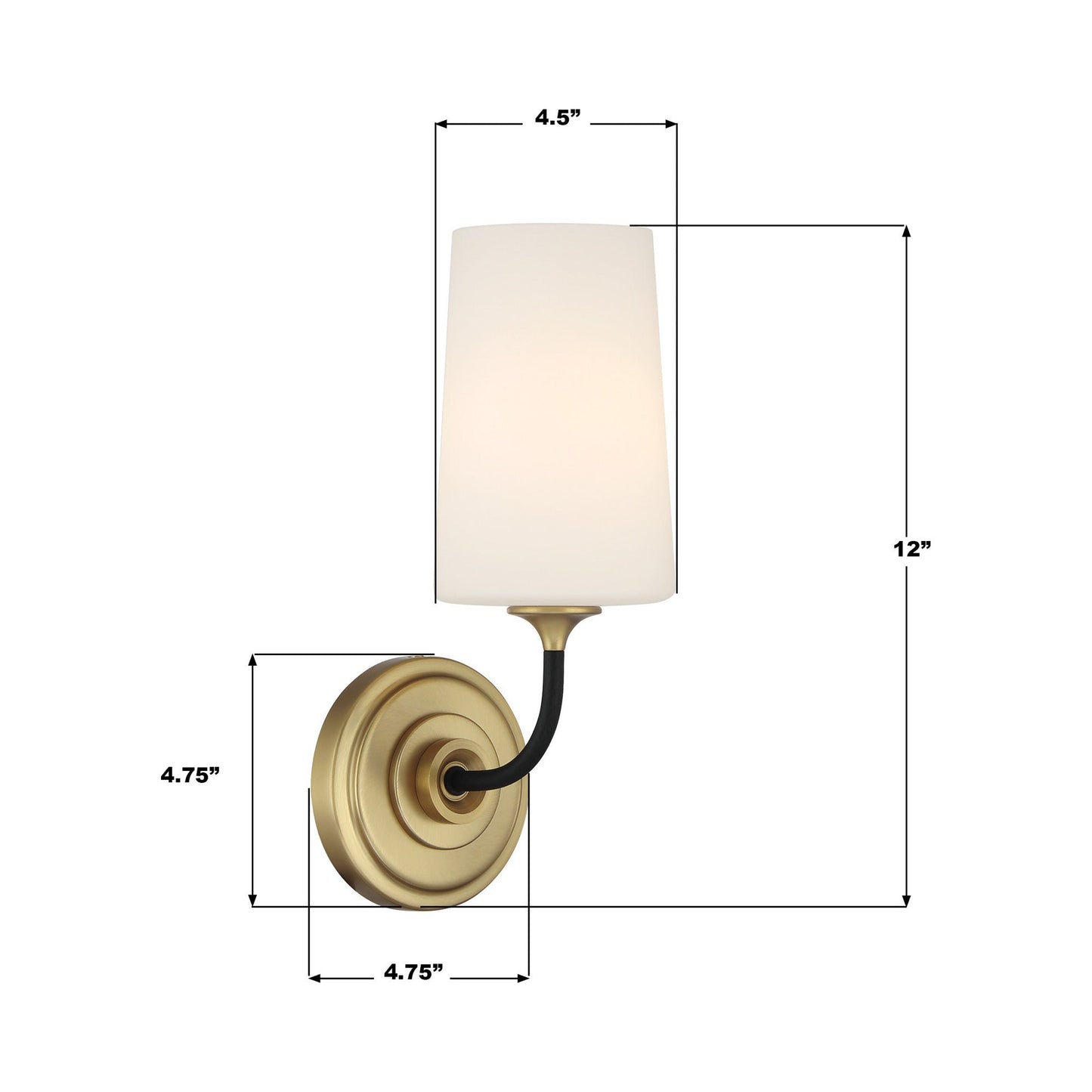 Niles Bath Wall Light - line drawing.