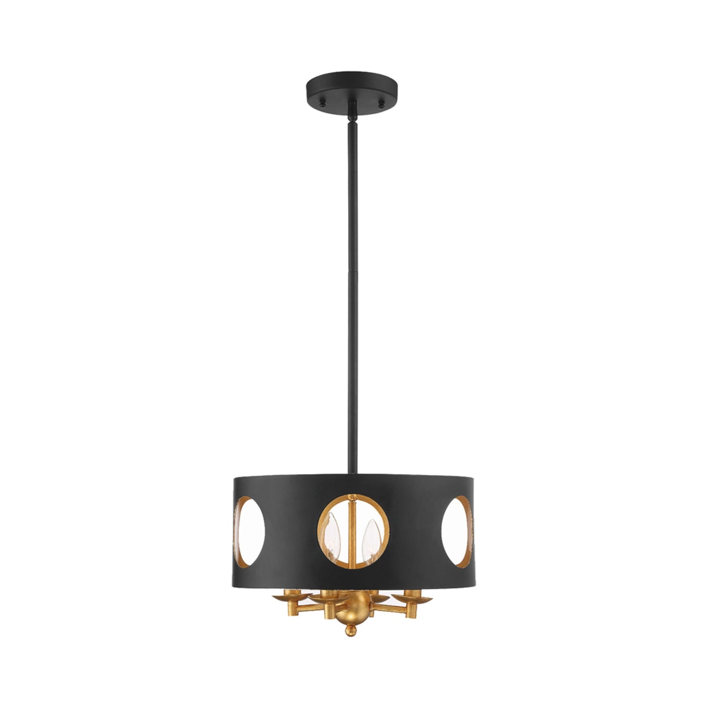 Odelle Pendant Light in Black/Antique Gold.