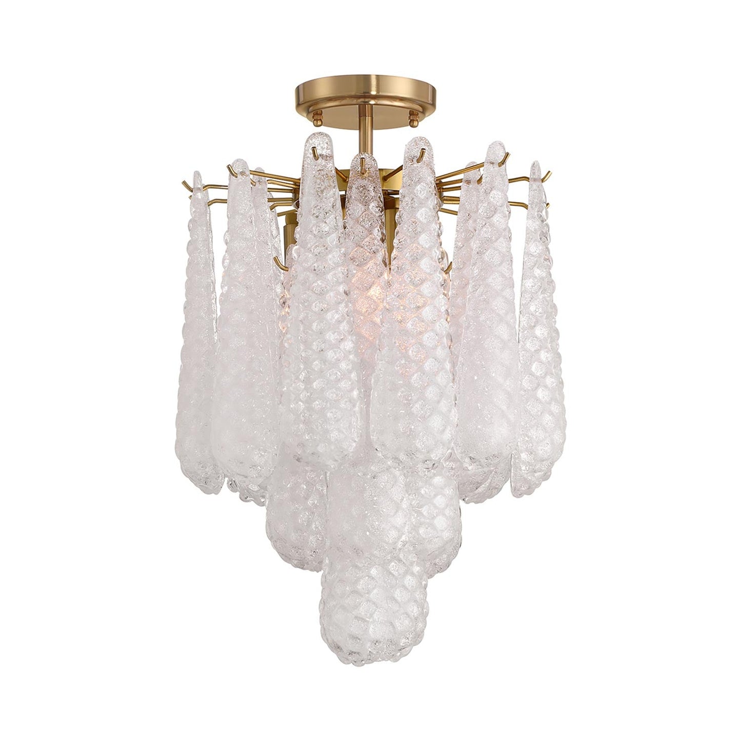 Ollie Semi Flush Mount Ceiling Light in Clear.