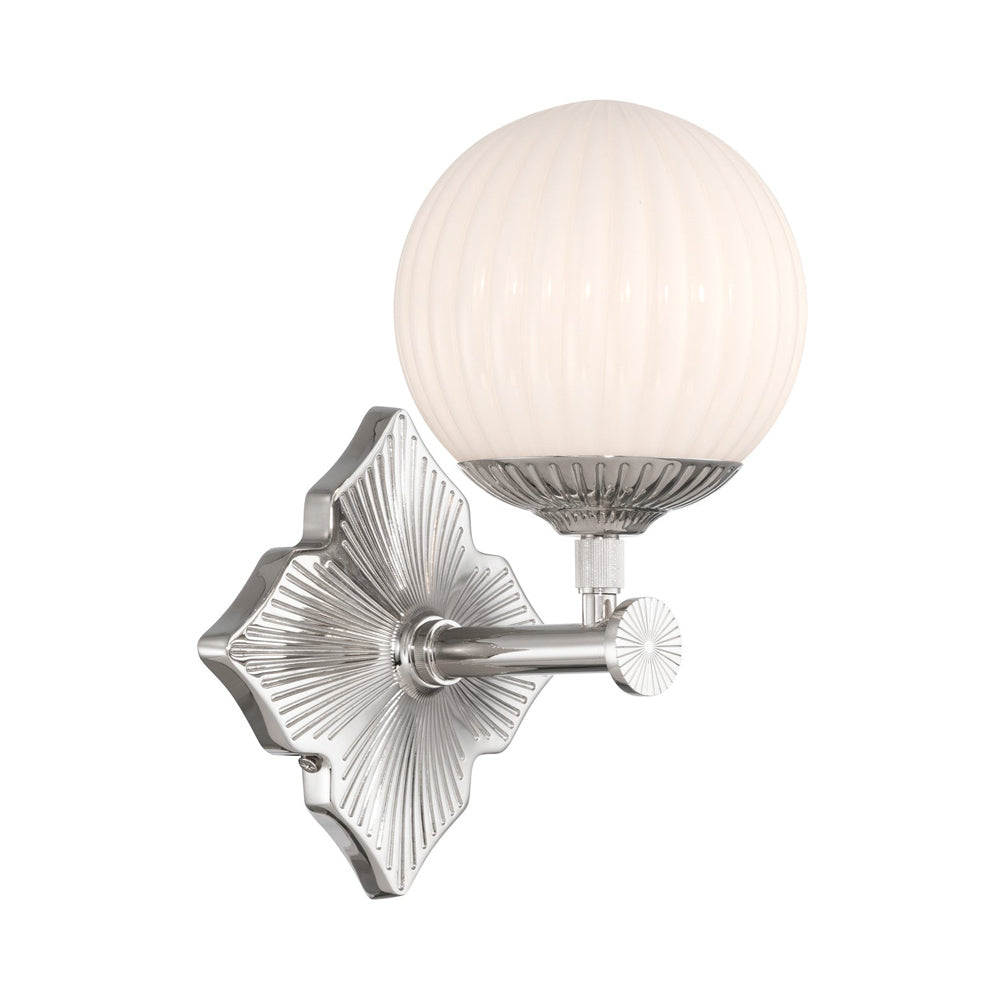 Orly Single Wall Light in Polished Nickel/White.