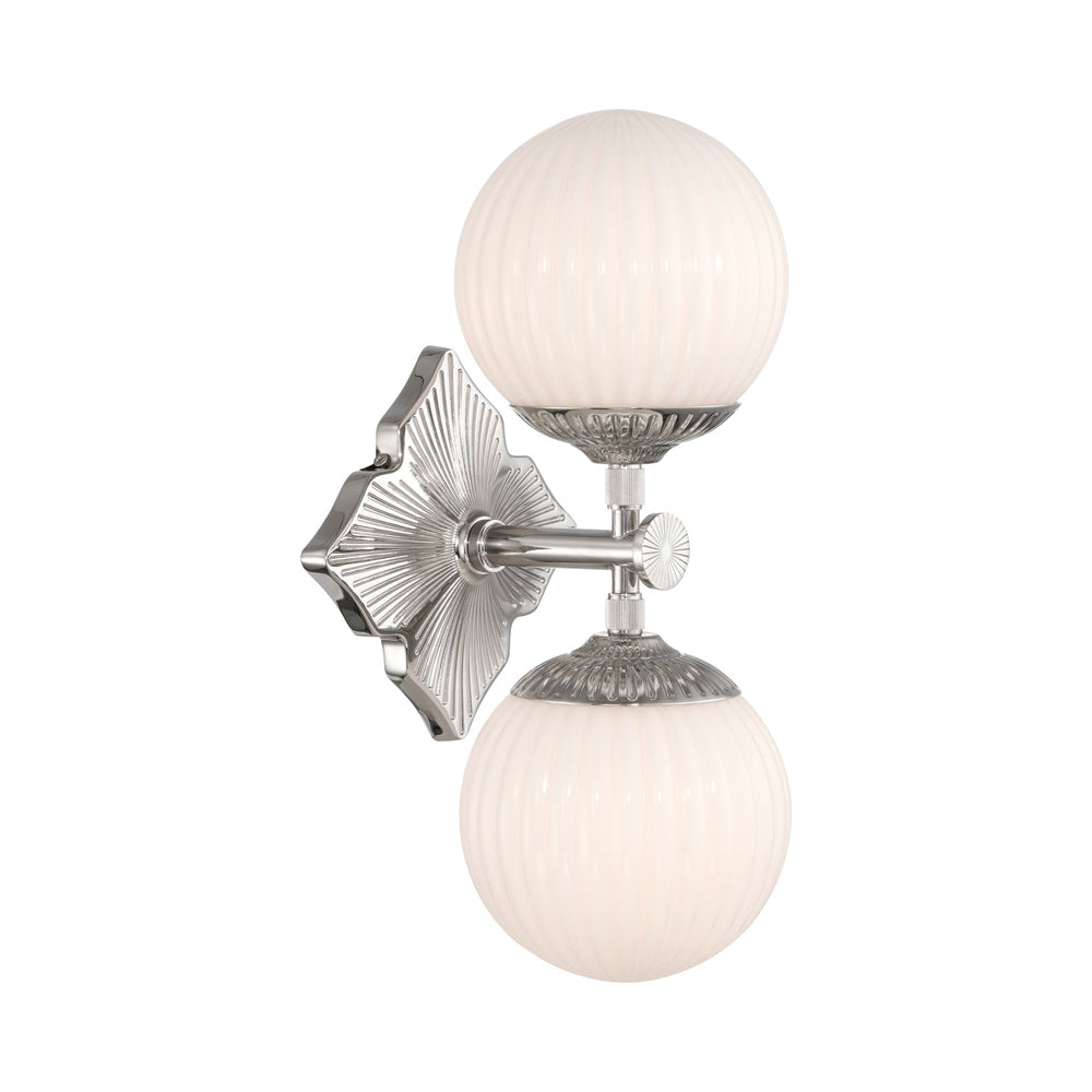 Orly Wall Light in Polished Nickel/White.