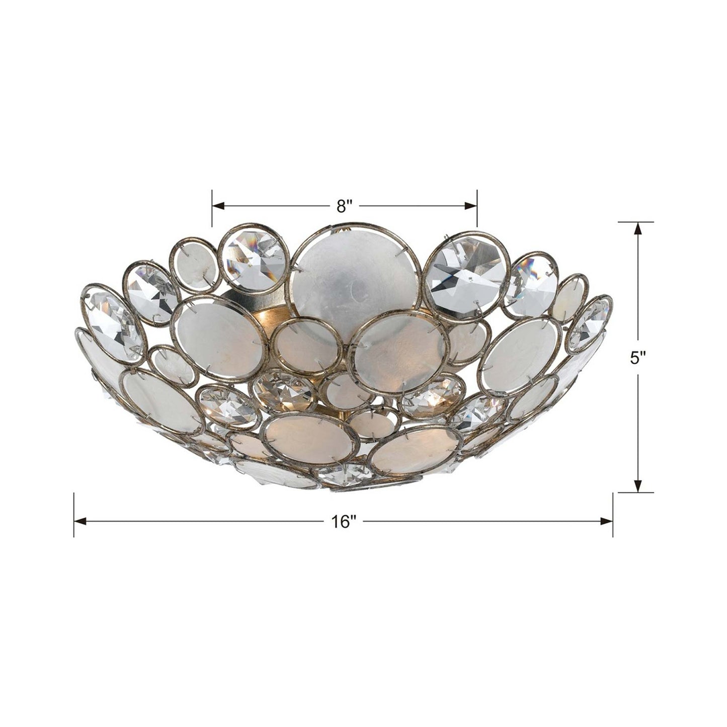Palla Flush Mount Ceiling Light - line drawing.