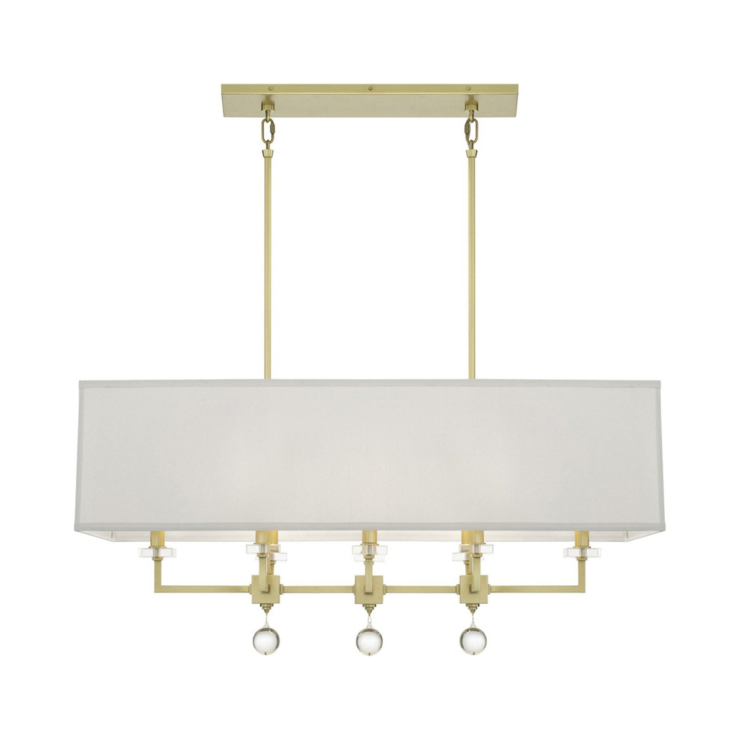 Paxton Chandelier in Aged Brass (Rectangle).