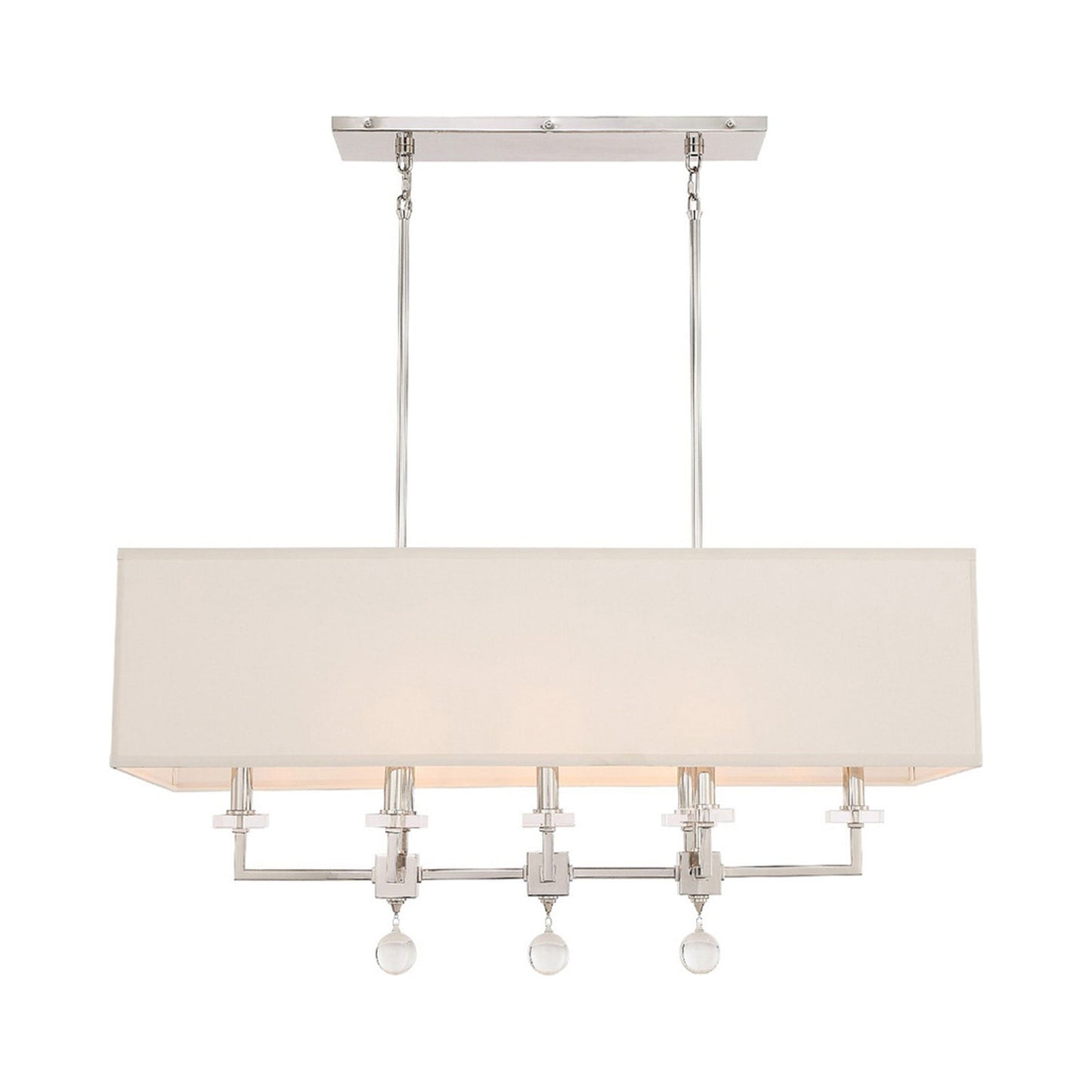 Paxton Chandelier in Polished Nickel (Rectangle).