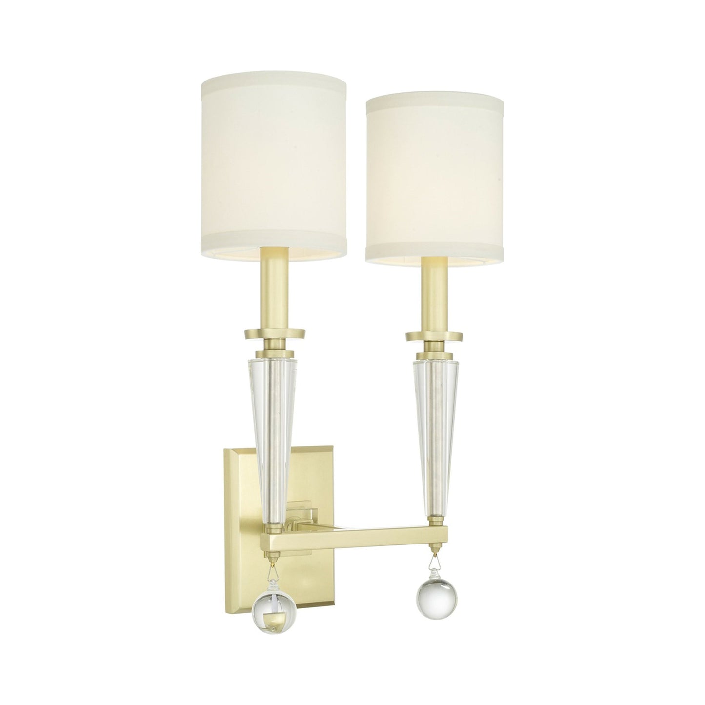 Paxton Wall Light in Aged Brass (2-Light).