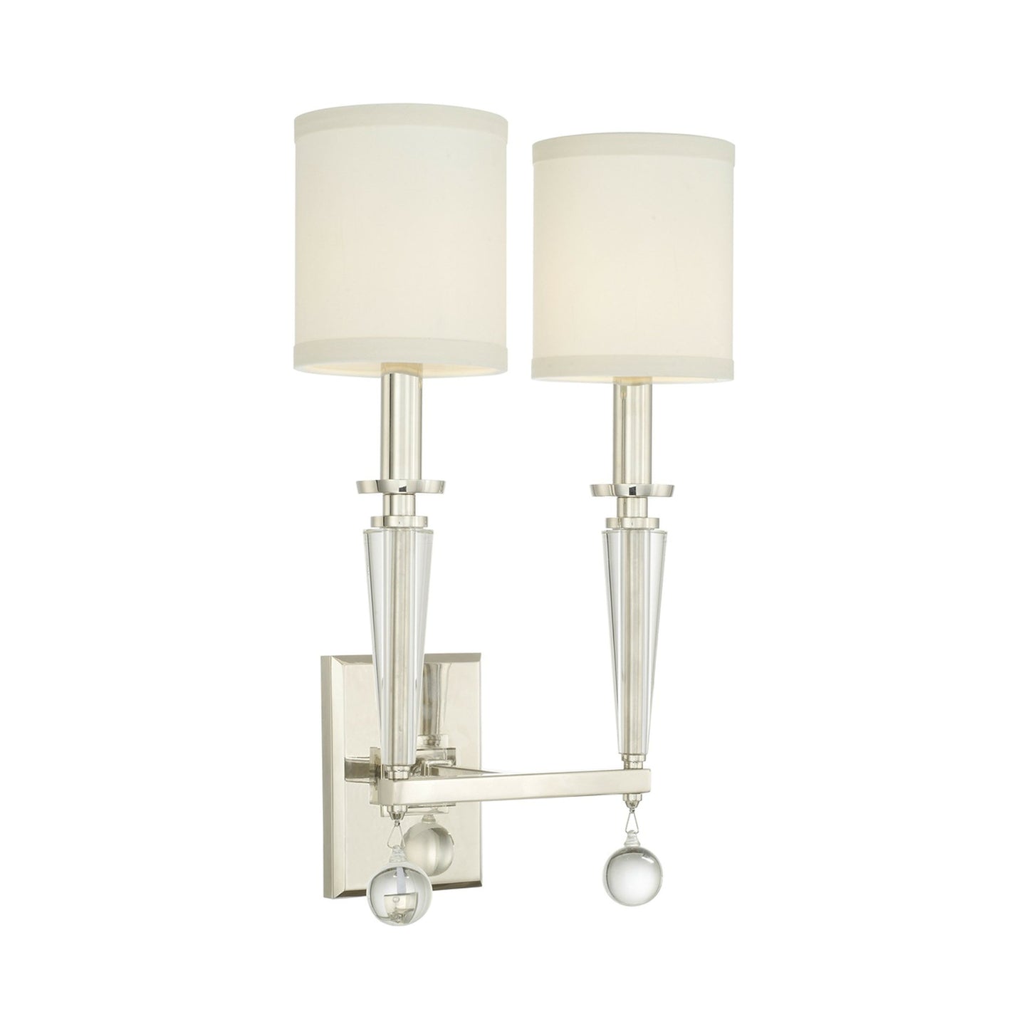 Paxton Wall Light in Polished Nickel (2-Light).