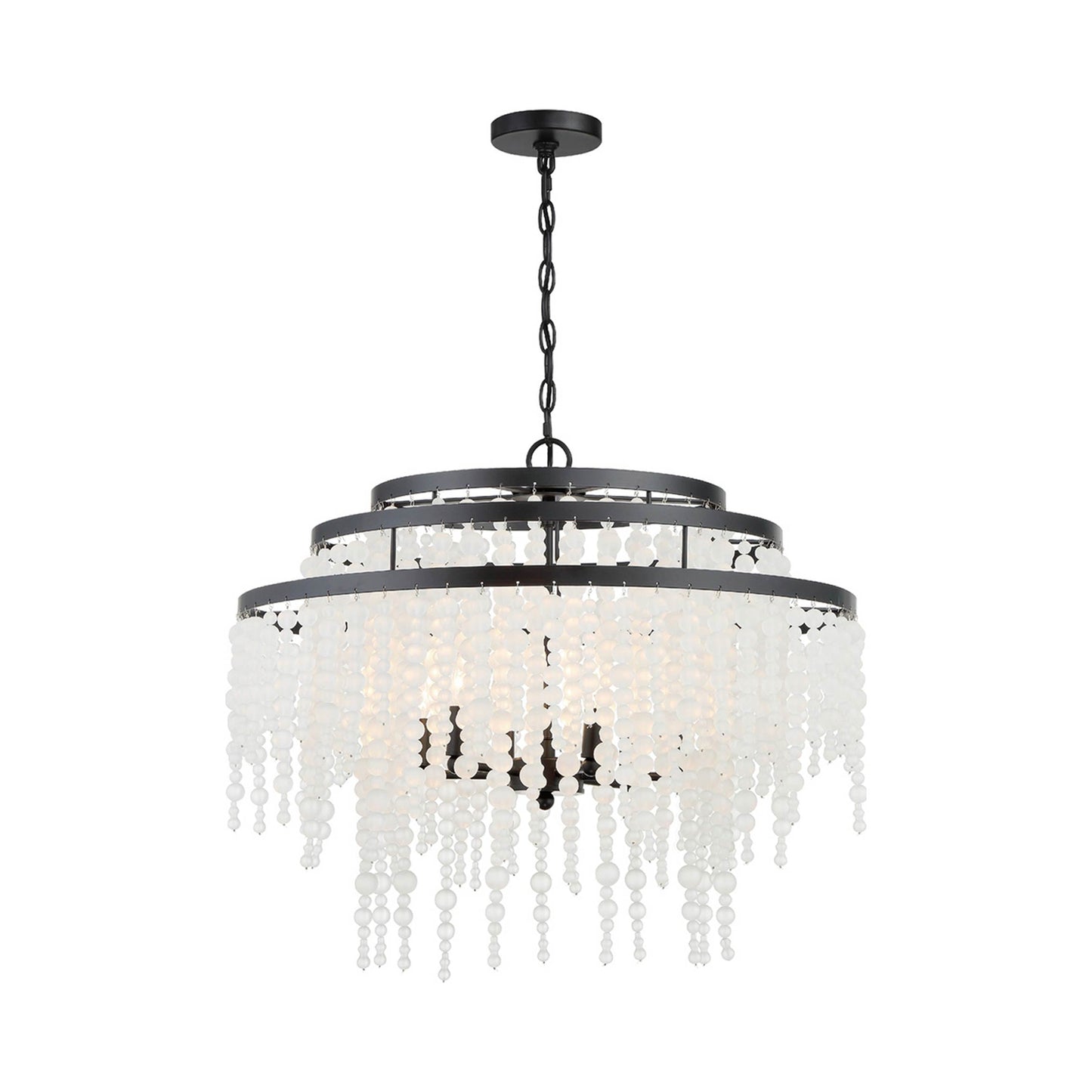 Poppy Chandelier in Frosted Glass Beads.