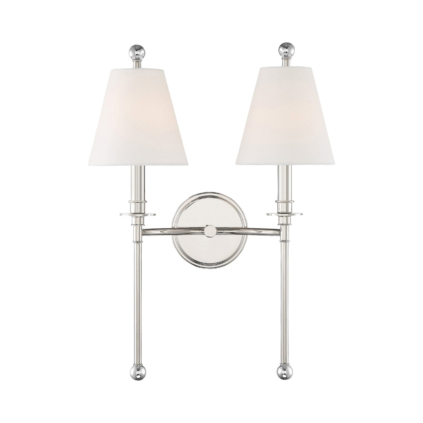 Riverdale Wall Light in Polished Nickel (2-Light).