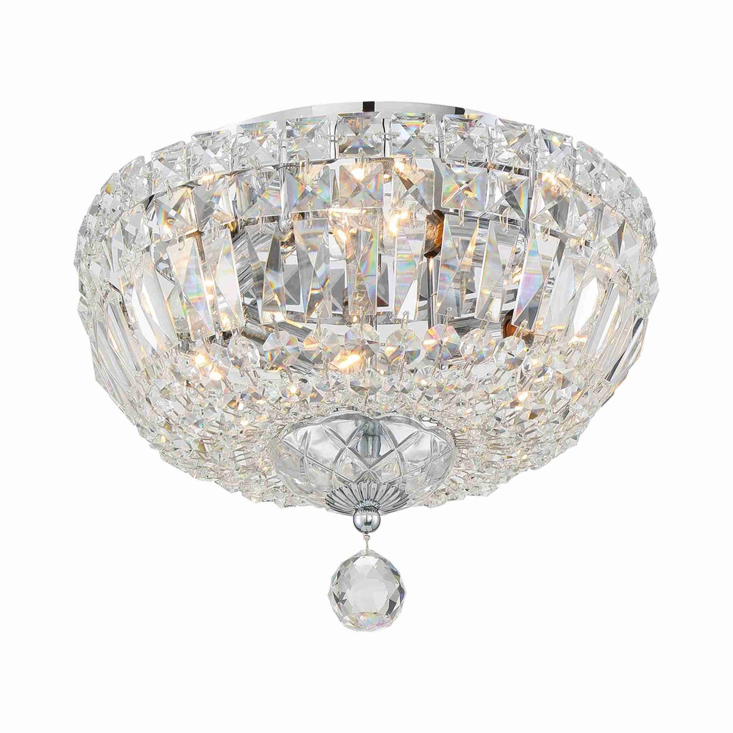 Roslyn Flush Mount Ceiling Light in Polished Chrome (4-Light).