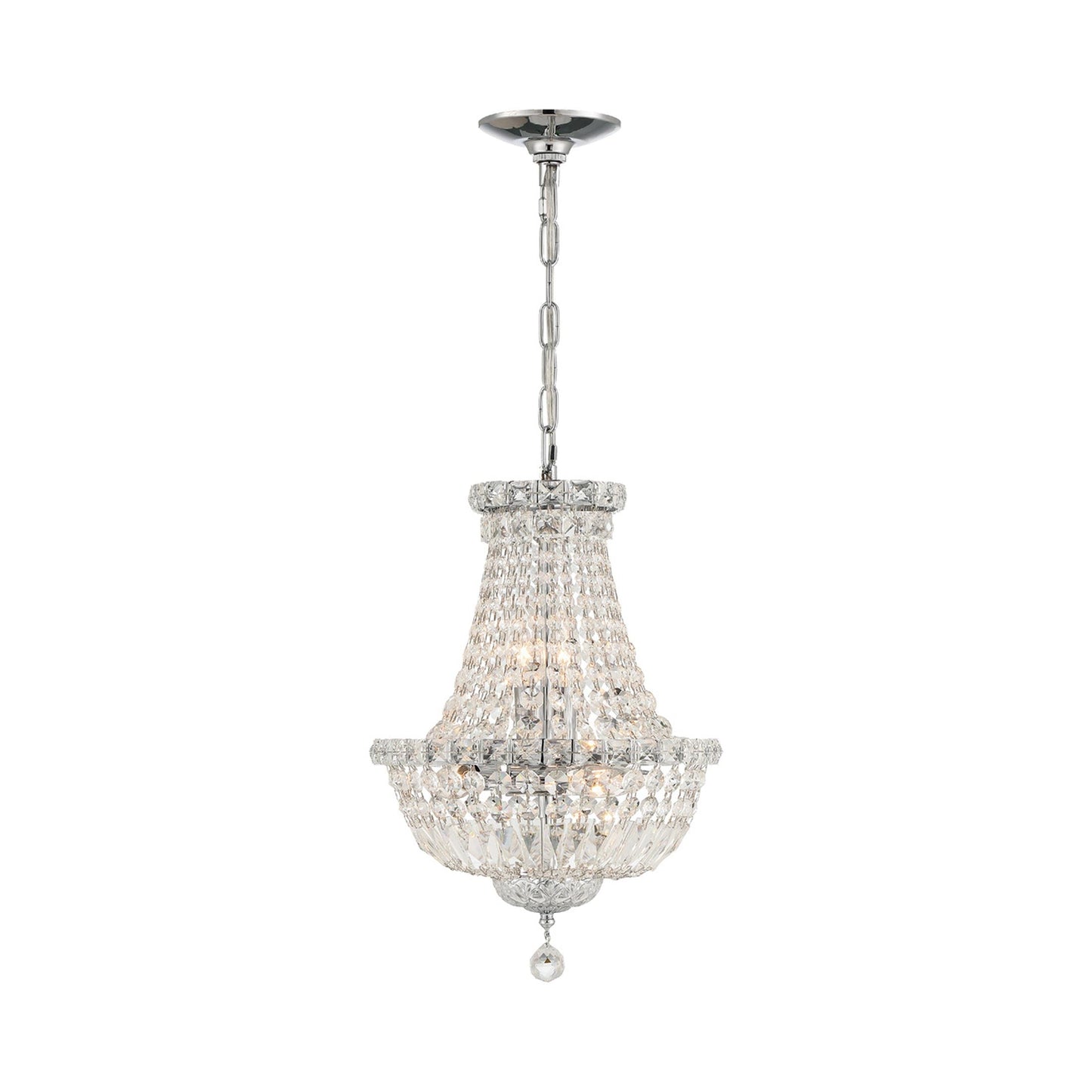 Roslyn Mini Chandelier in Polished Chrome.