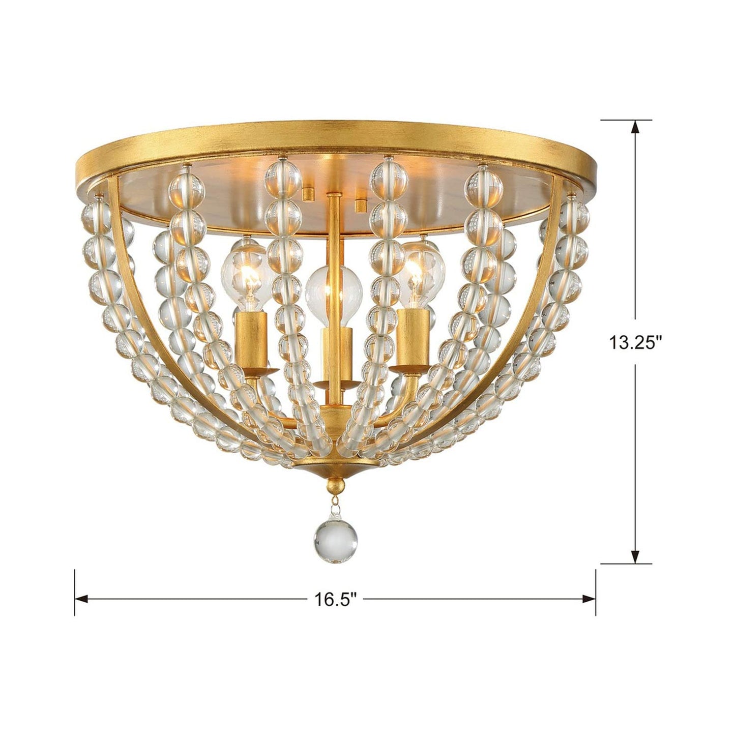 Roxy Flush Mount Ceiling Light - line drawing.
