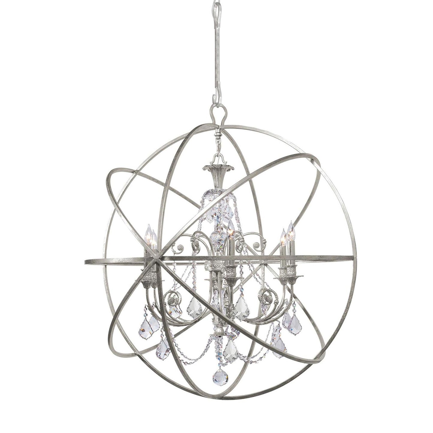 Solaris Crystal Chandelier in Olde Silver (Large).