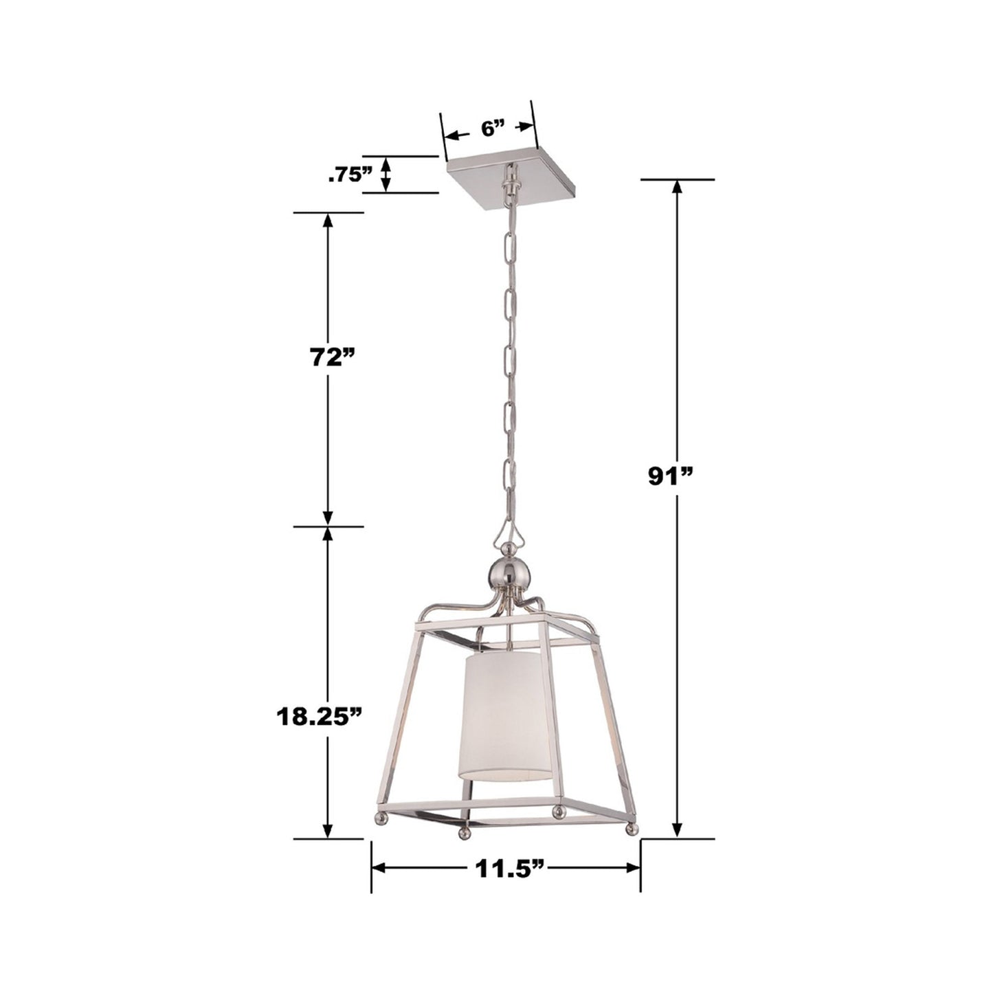 Sylvan Pendant Light - line drawing.