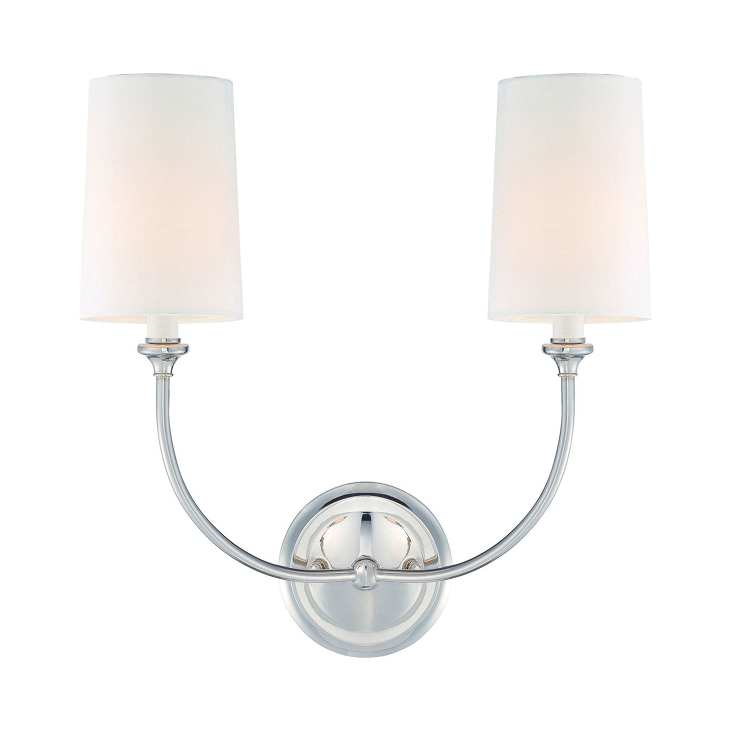 Sylvan Vanity Wall Light in Polished Nickel (2-Light).
