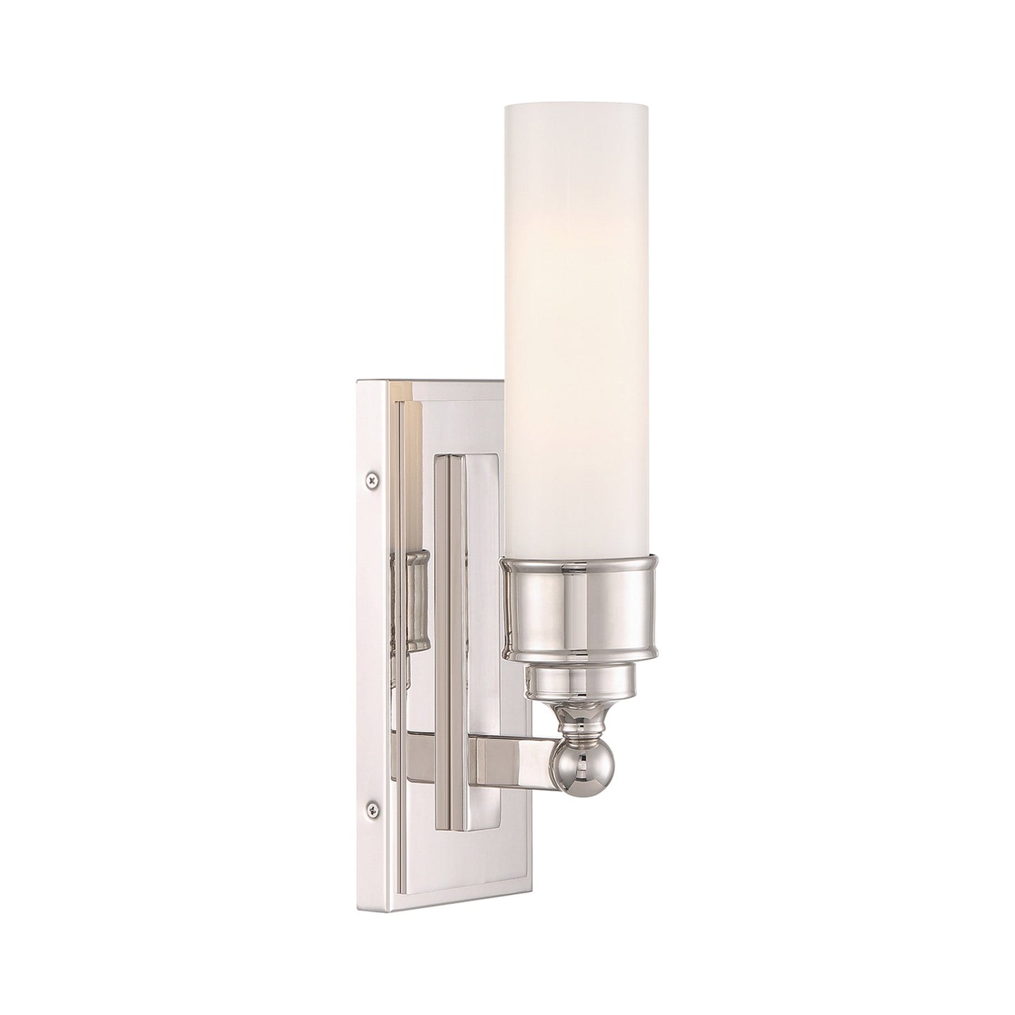Wilcox Bath Wall Light in Polished Nickel.