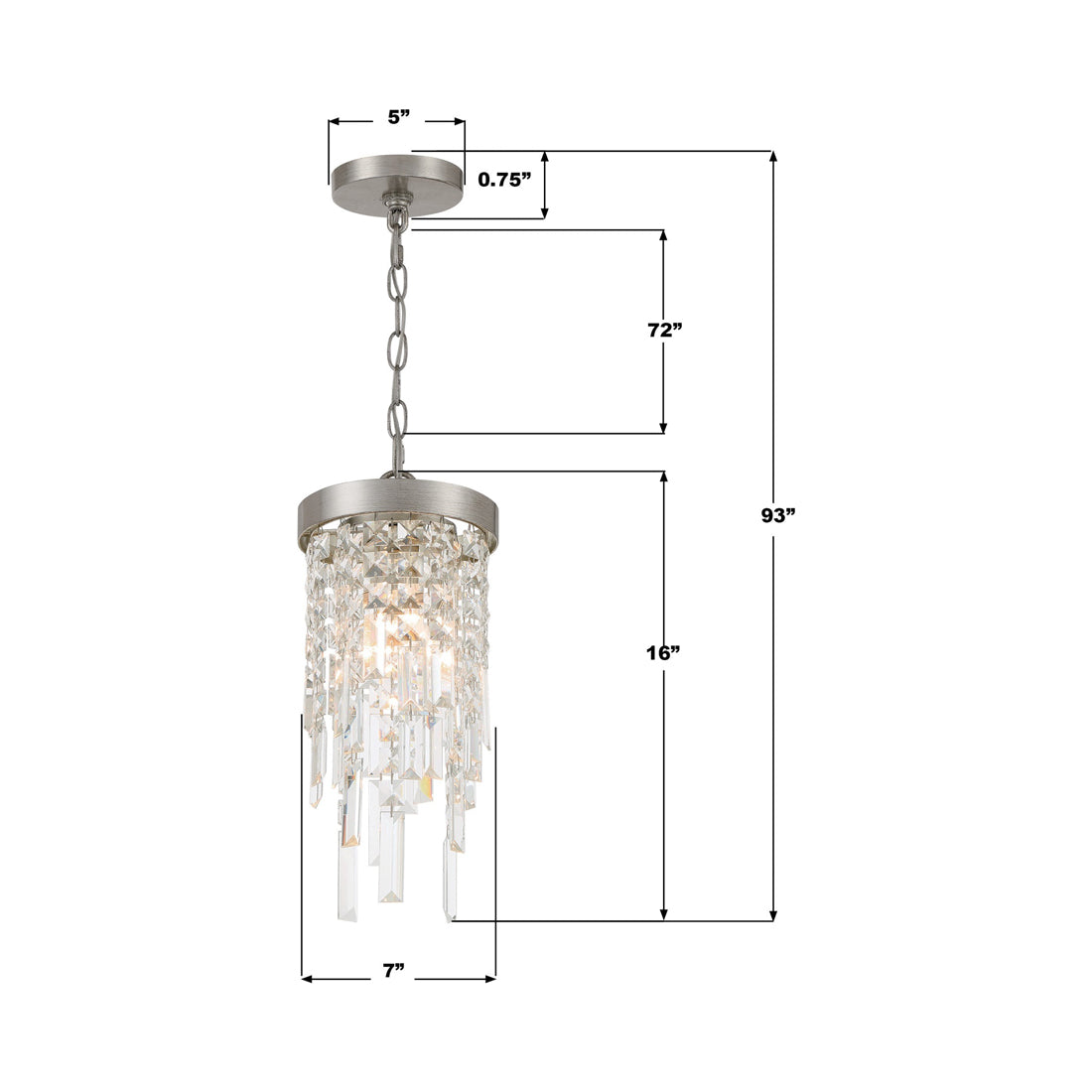 Winfield Mini Pendant Light - line drawing.
