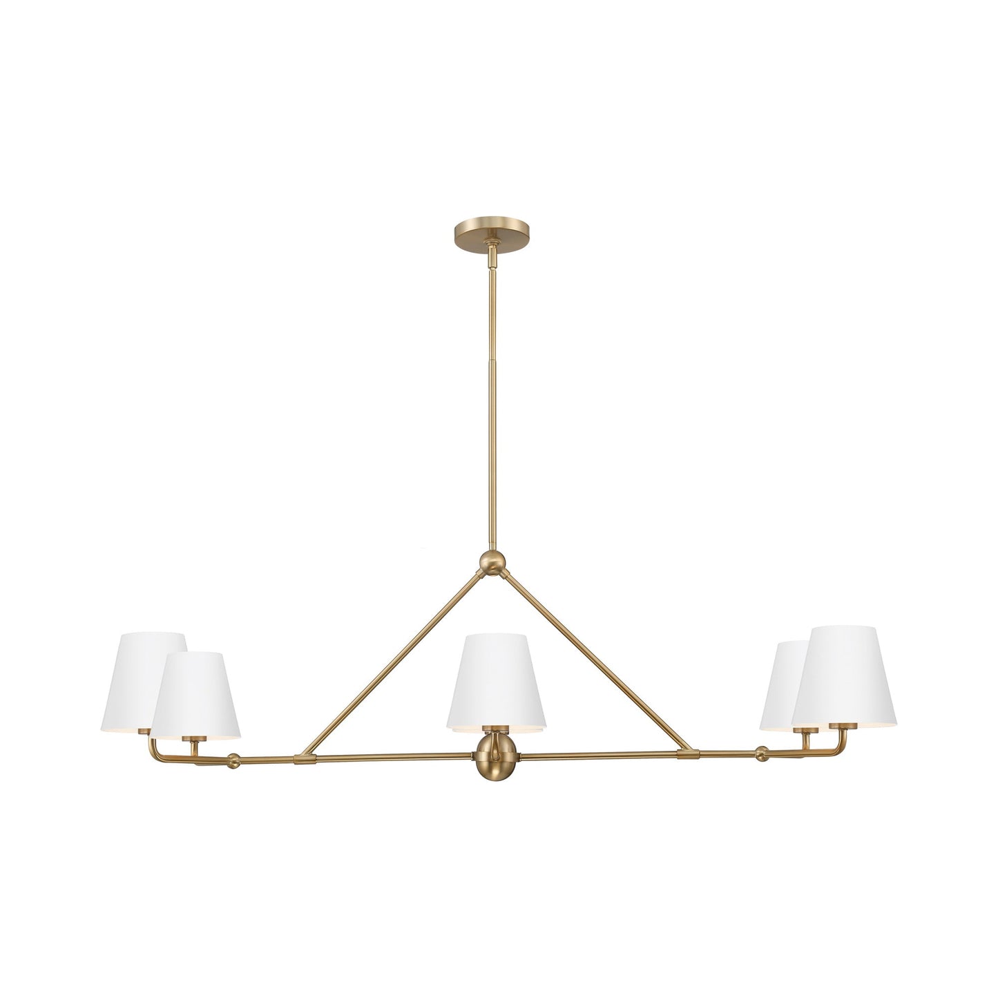 Xavier Linear Pendant Light in Vibrant Gold/White (2-Light).