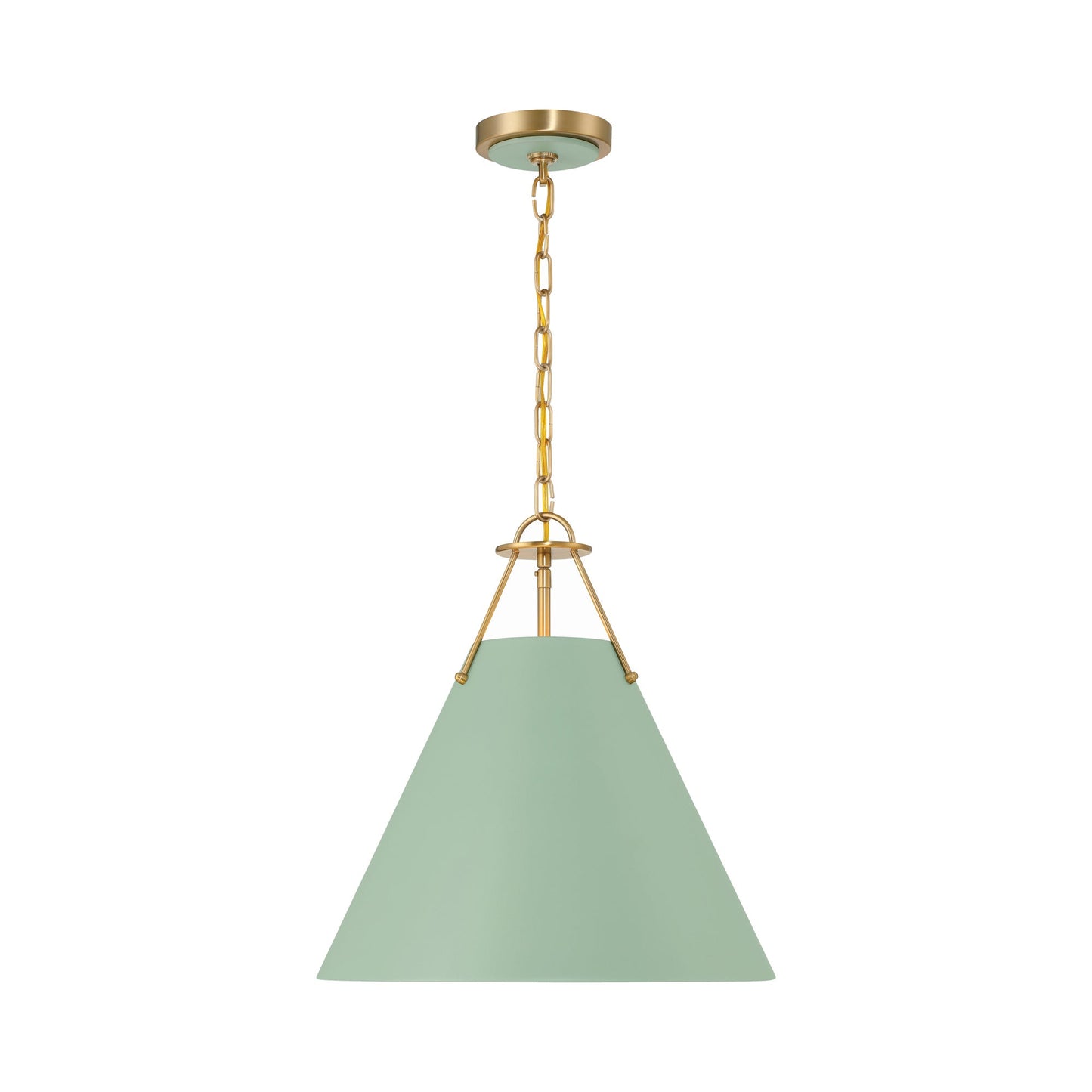 Xavier Pendant Light in Vibrant Gold/Green (16-Inch).