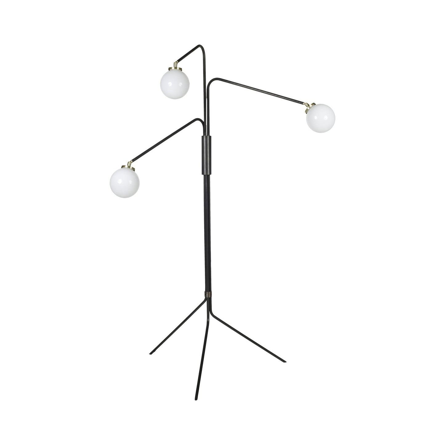 Array Opal Floor Lamp in Bronze/Satin Nickel.