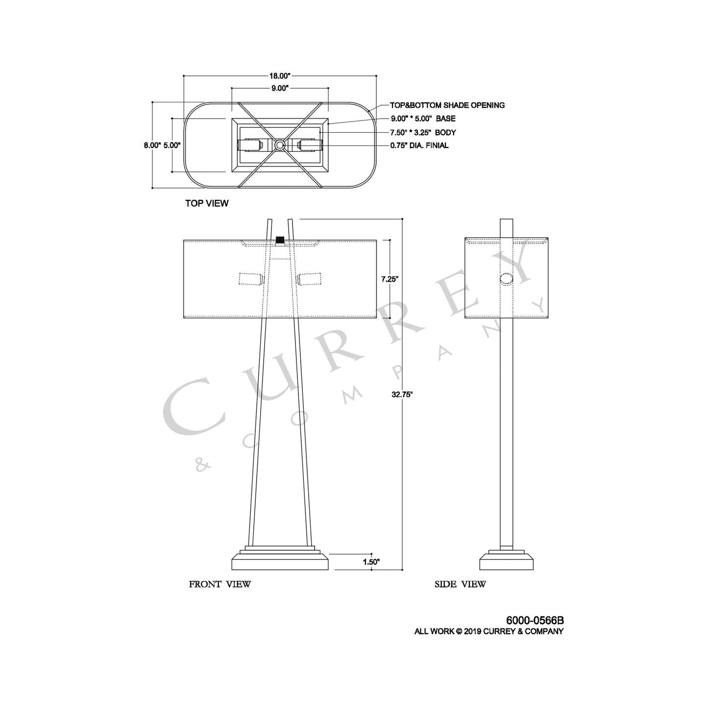Adorn Table Lamp - line drawing.