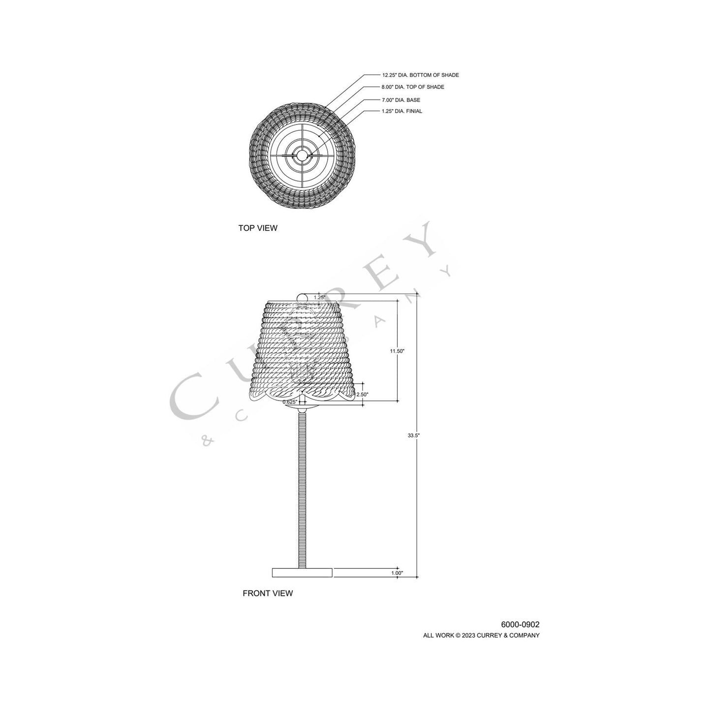 Annabelle Table Lamp - line drawing.