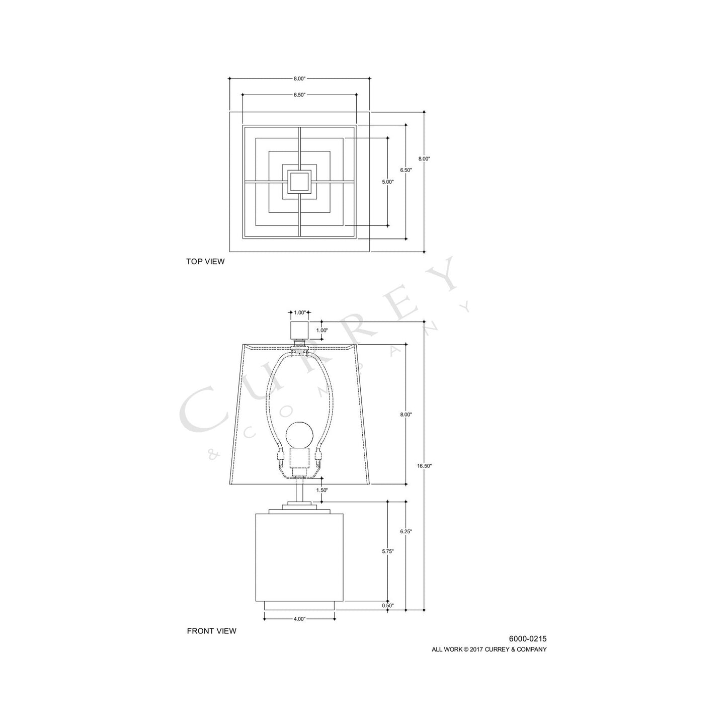Annelore Table Lamp - line drawing.