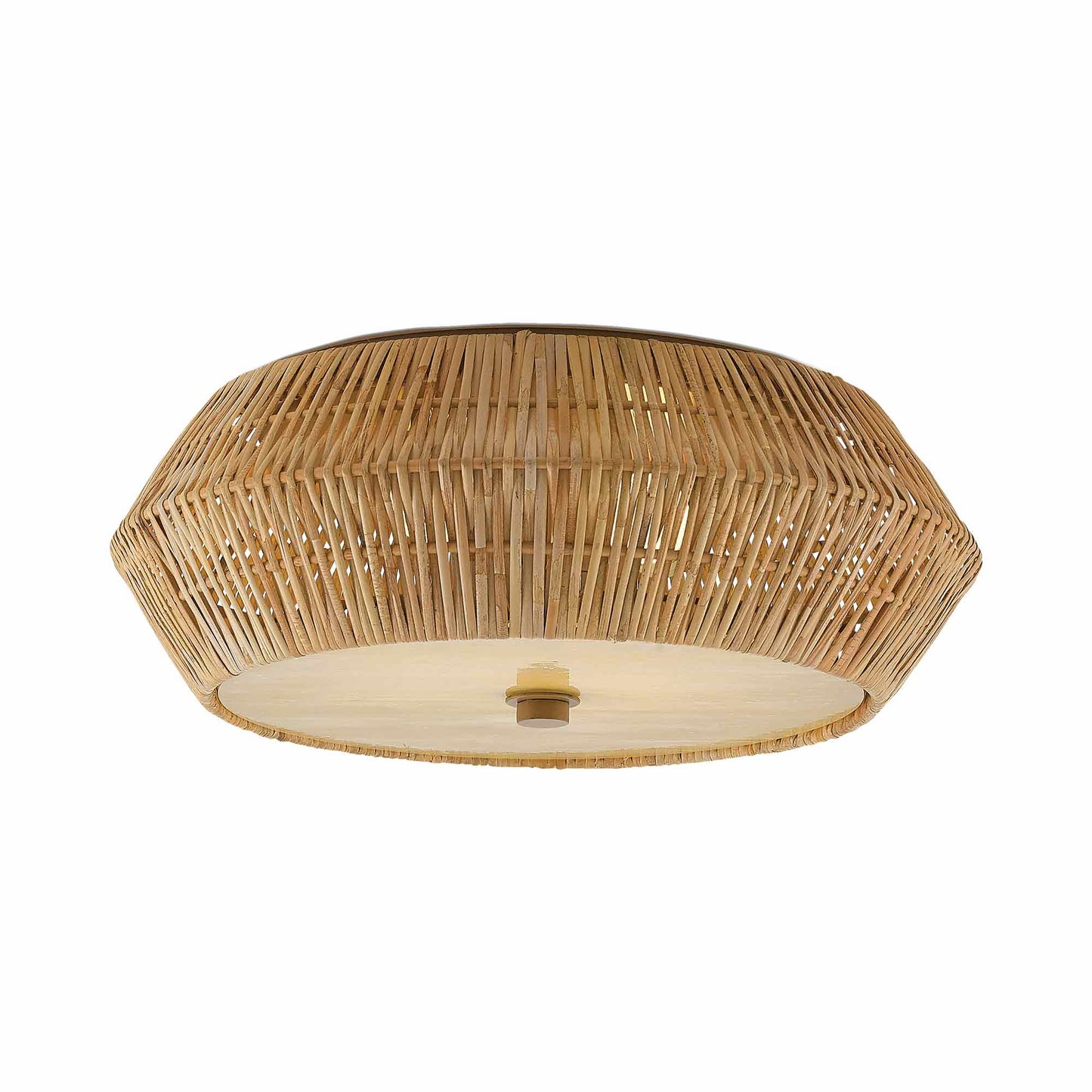 Antibes Flush Mount Ceiling Light in Natural/Honey Beige/White.