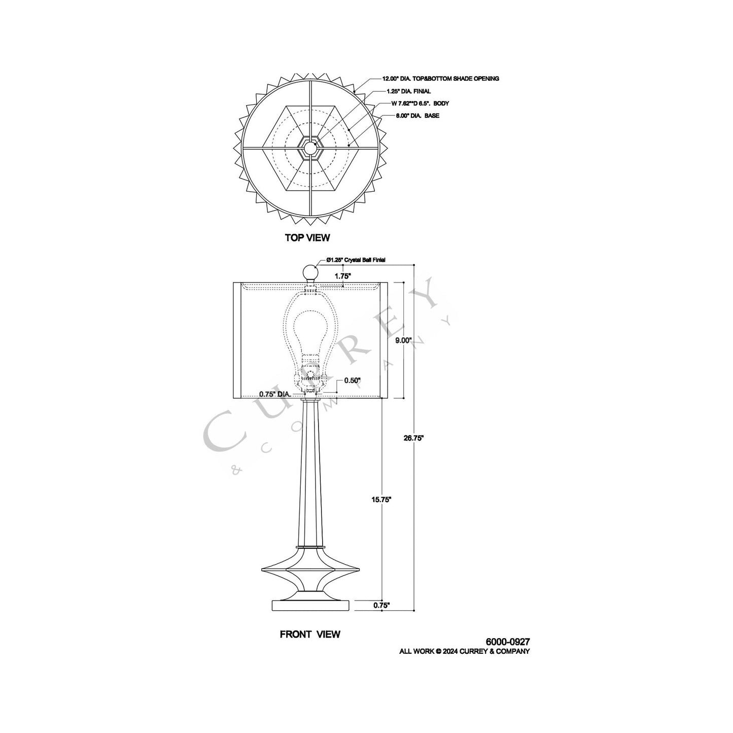 Anton Table Lamp - line drawing.