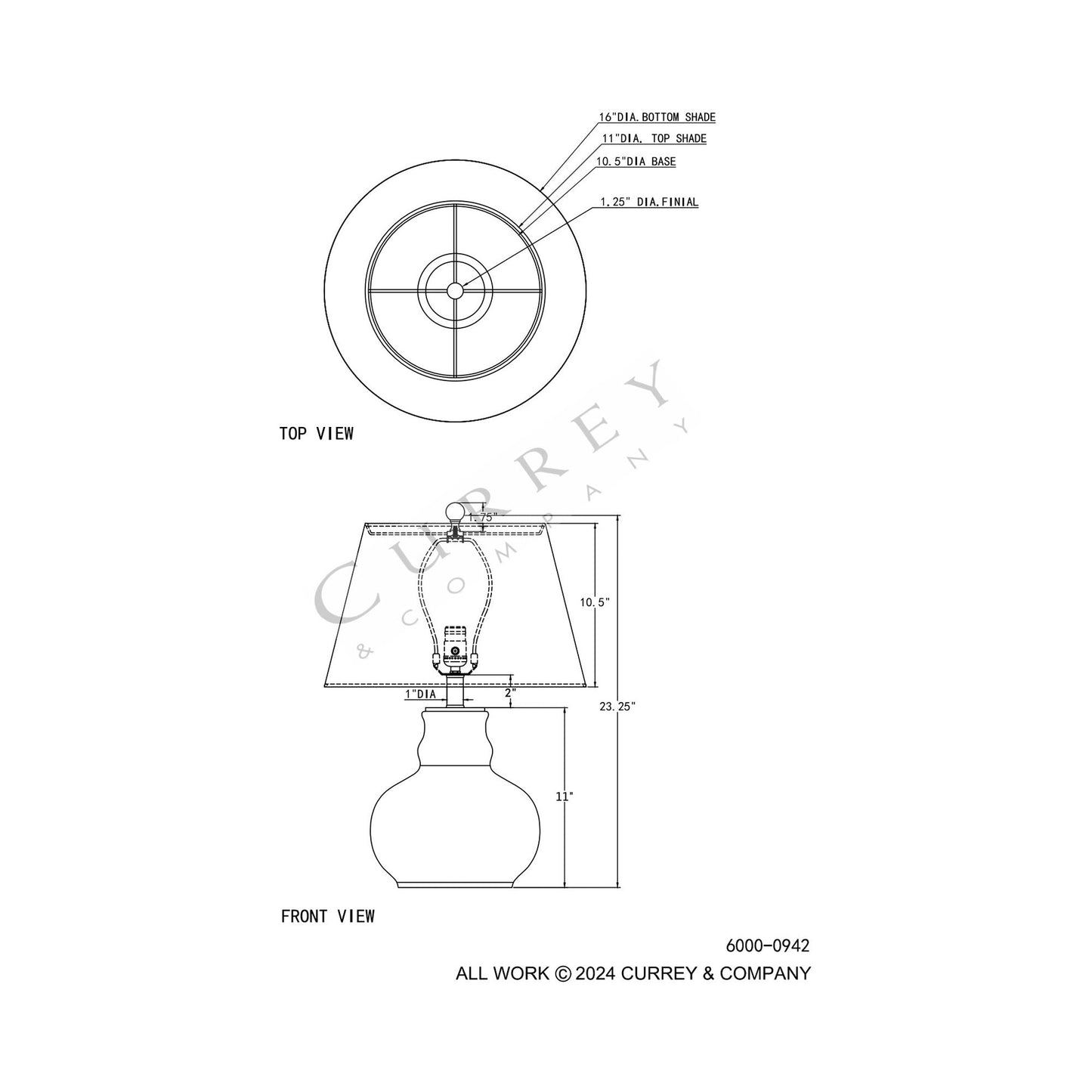 Atamo Table Lamp - line drawing.